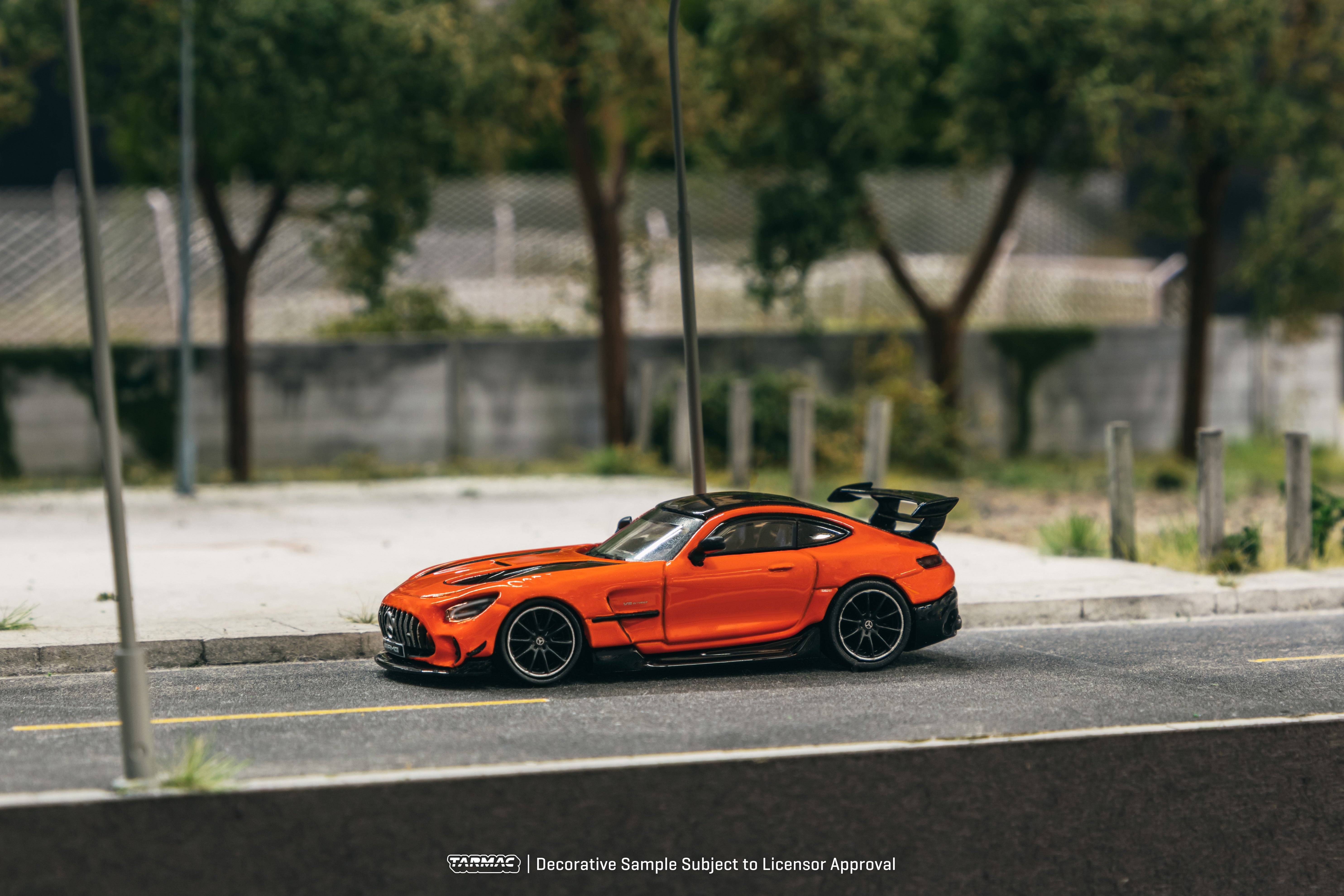 Tarmac Works 1/64 Scale Mercedes Benz AMG GT Black Series Diecast Model Car - Orange Limited Edition Collectible for Display & Racing Scenes