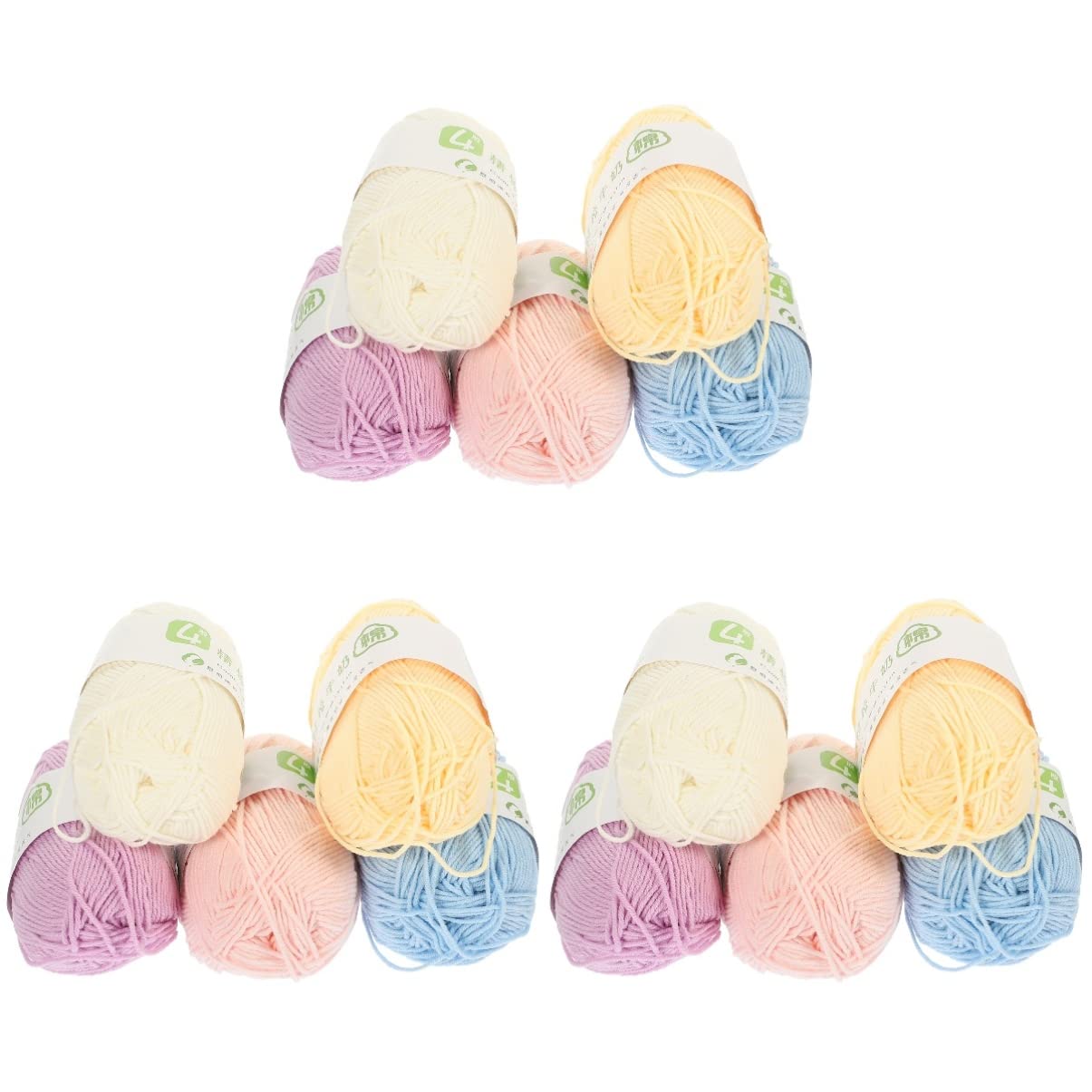 Ciieeo 15-Pack 100% Cotton Hand Knitting Yarn - Soft Crochet Yarn for DIY Crafts, Baby Blankets & Scarf Making - Mini Wool Yarn for Knitting & Crocheting Projects