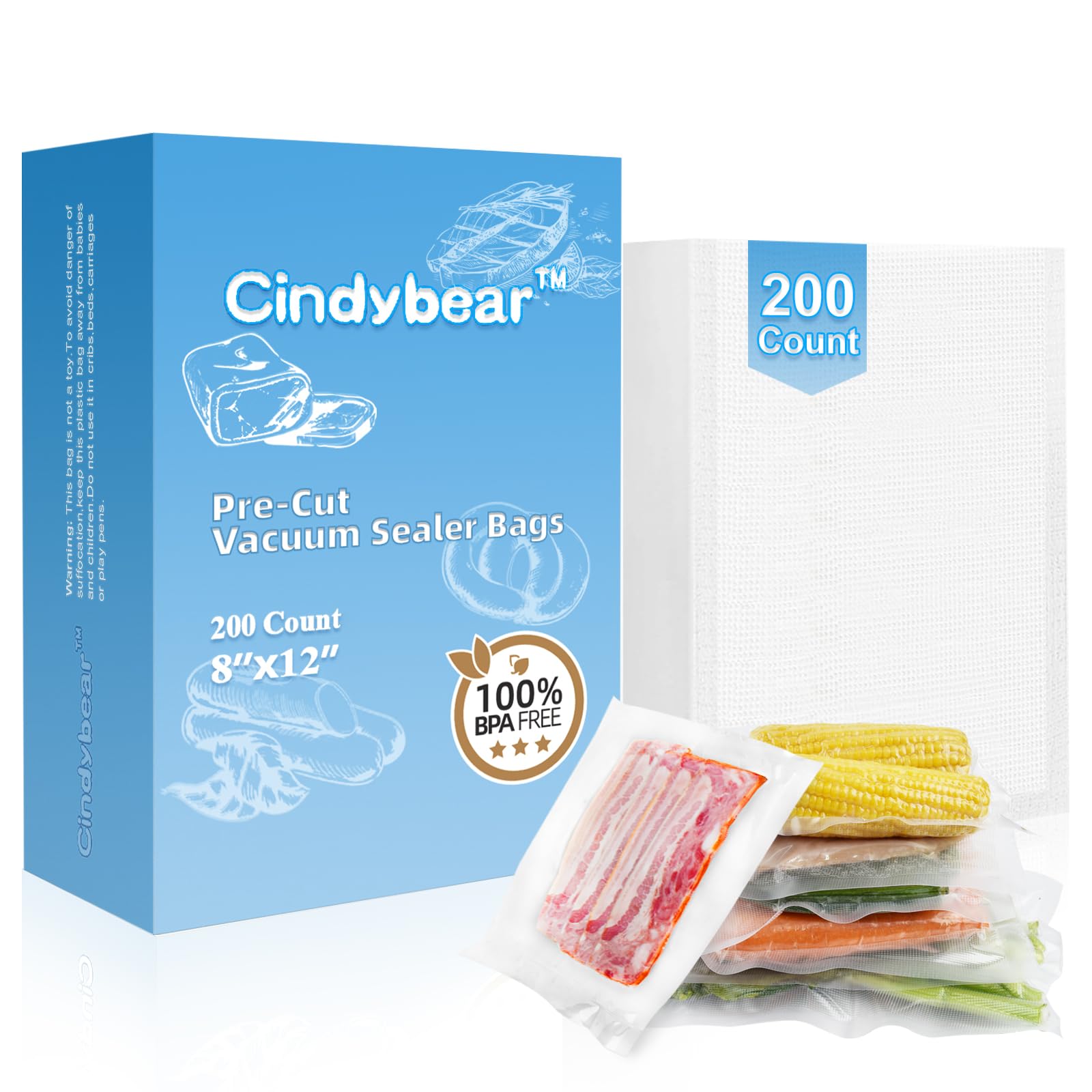 200pcs Vacuum Sealer Bags 8