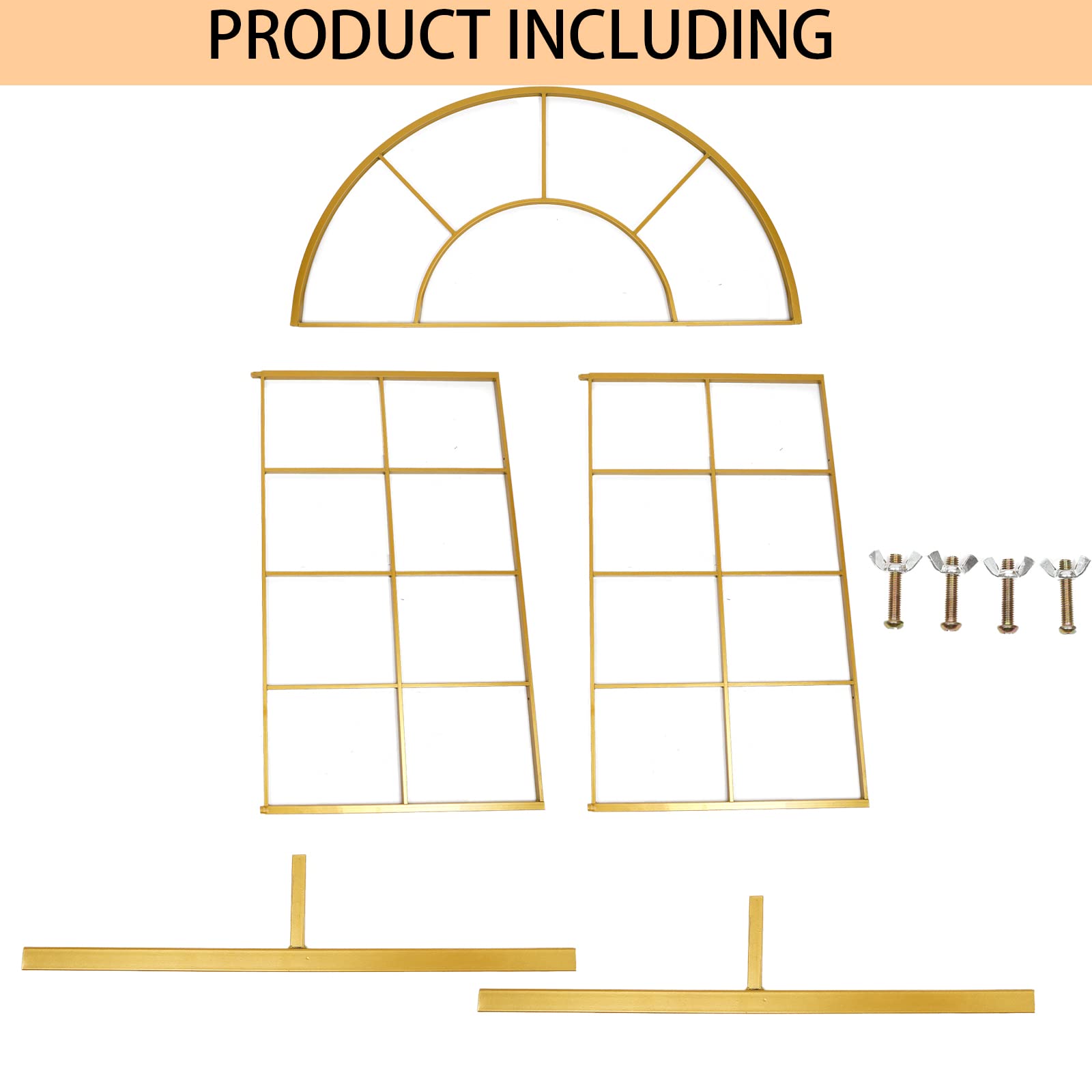 3.9x6.5FT Gold Wedding Arch Backdrop with Flower Stand - Metal Arched Balloon Arch Kit for Wedding Decorations, Garden Parties & Climbing Plant Displays - Perfect for Outdoor Ceremonies, Reception Decor & Photo Backdrops