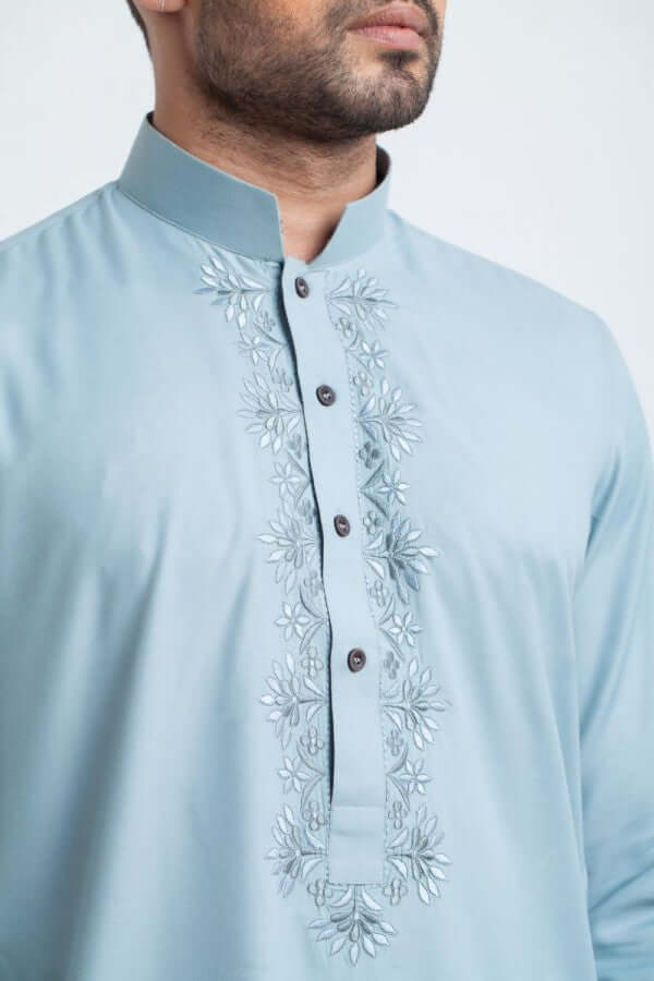Elegant Blue Embroidered Shalwar Kameez - Pakistani Traditional Dress for Women - Perfect for Weddings, Parties & Special Occasions