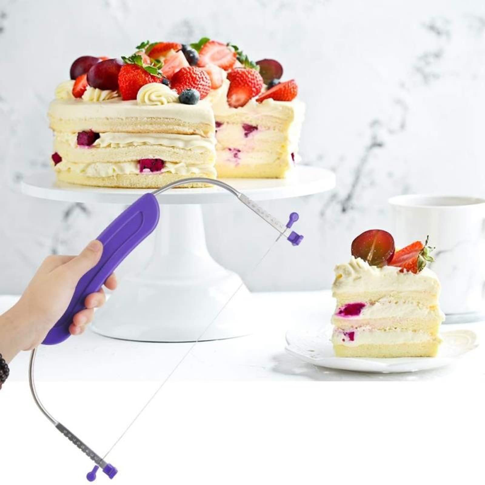WAFJAMF Adjustable Cake Leveler Cutter - Professional 10 Inch Stainless Steel Wire Cake Slicer Tool for Perfect Layer Cakes | Ideal for Wedding, Birthday & Baking Enthusiasts