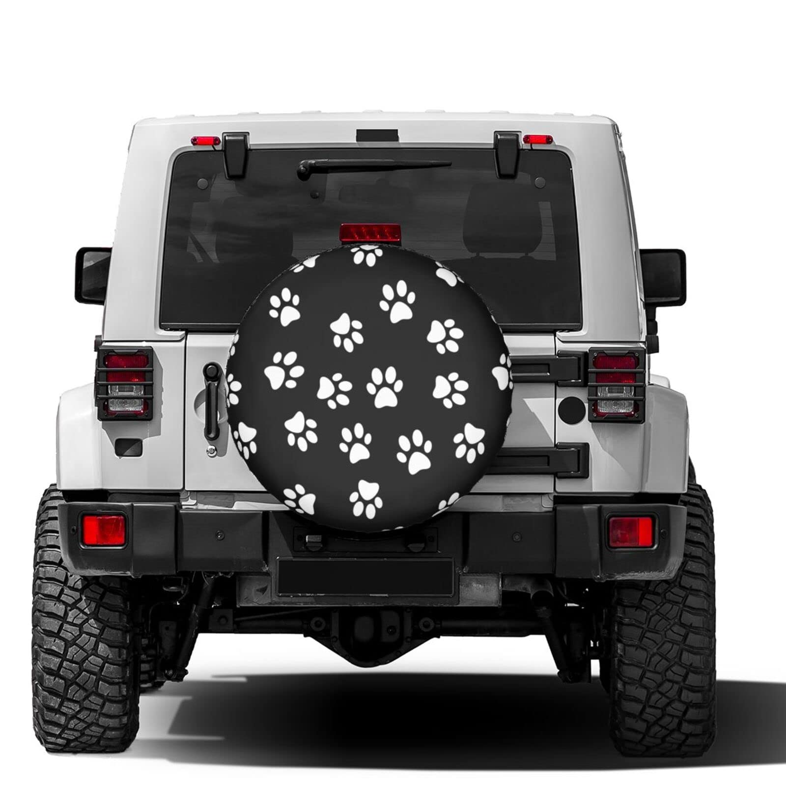 15 Inch Dog Paw Print Spare Tire Cover - Waterproof & Dust-Proof Wheel Protector for Trailers, RVs, SUVs & Most Vehicles | Perfect for Camping, Road Trips & Outdoor Adventures