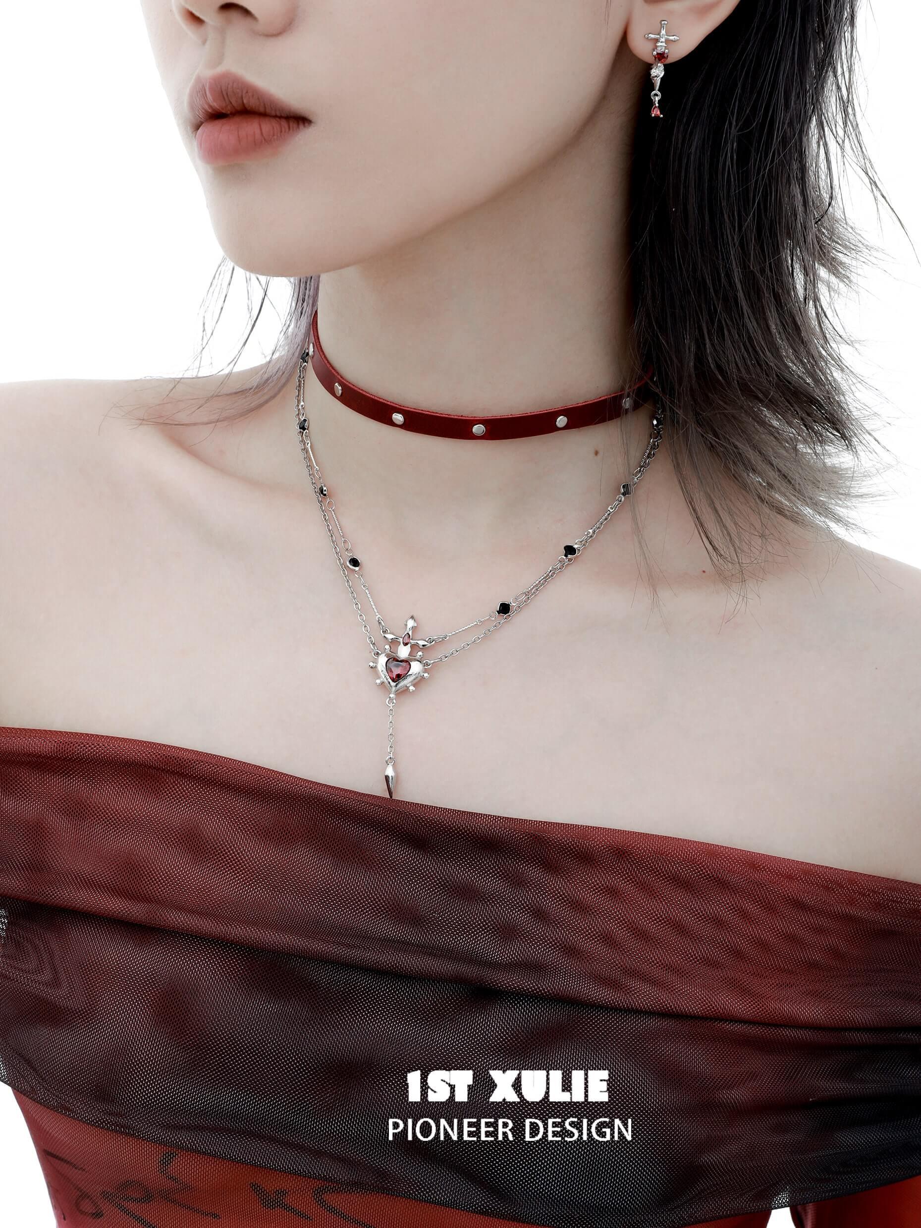 18K Gold Plated Detachable Leather Choker Necklace - Elegant Cowhide Gothic Choker for Women, Perfect for Valentine's Day Gifts, Date Nights & Gothic Fashion Accessories