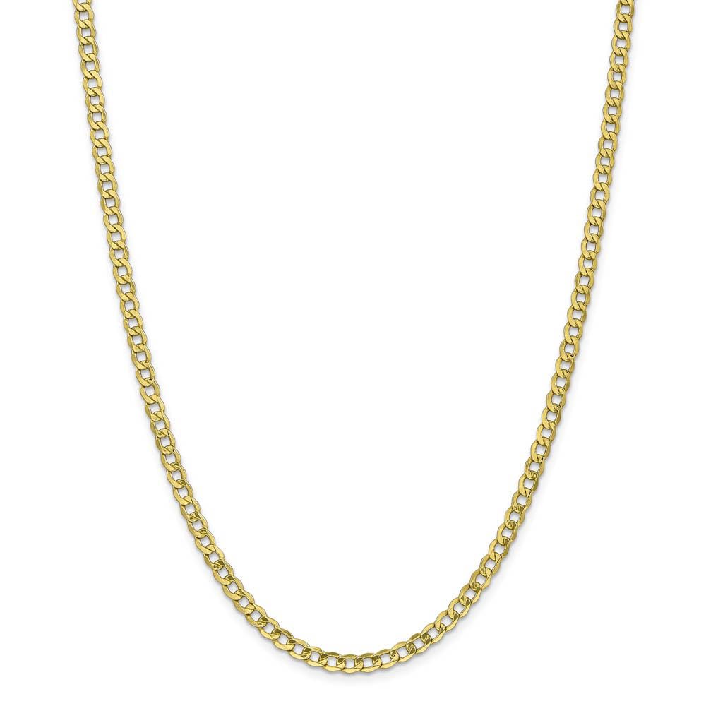 The Black Bow 4.3mm 10k Yellow Gold Hollow Curb Link Chain Necklace - Perfect for Everyday Wear and Special Occasions