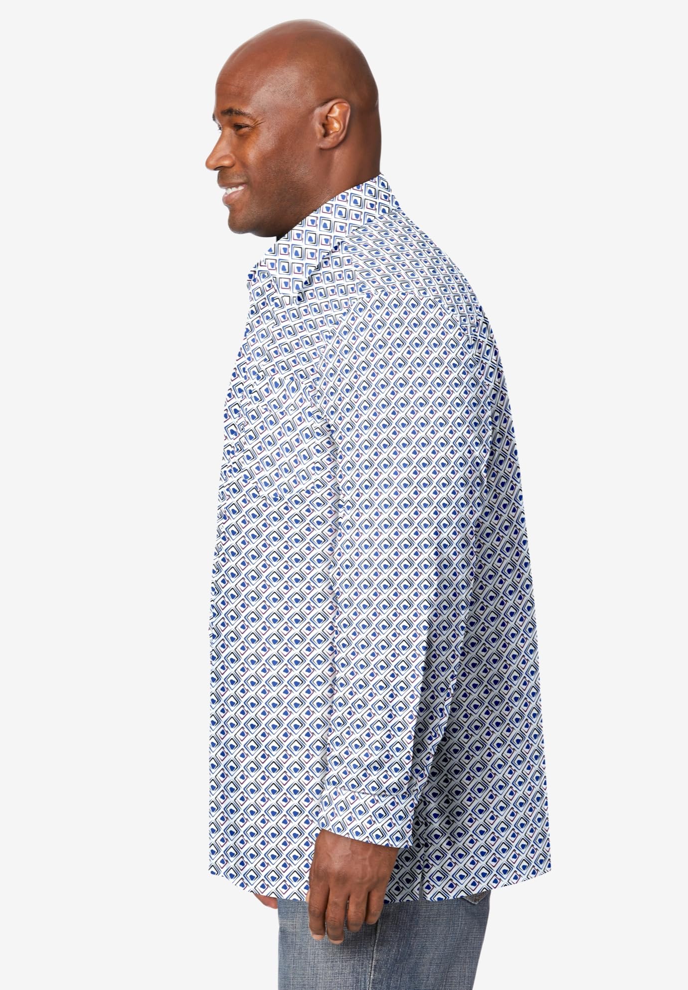 KingSize Men's Big & Tall No-Tuck Casual Shirt - Comfortable Long Sleeve Button Down for Work & Everyday Wear