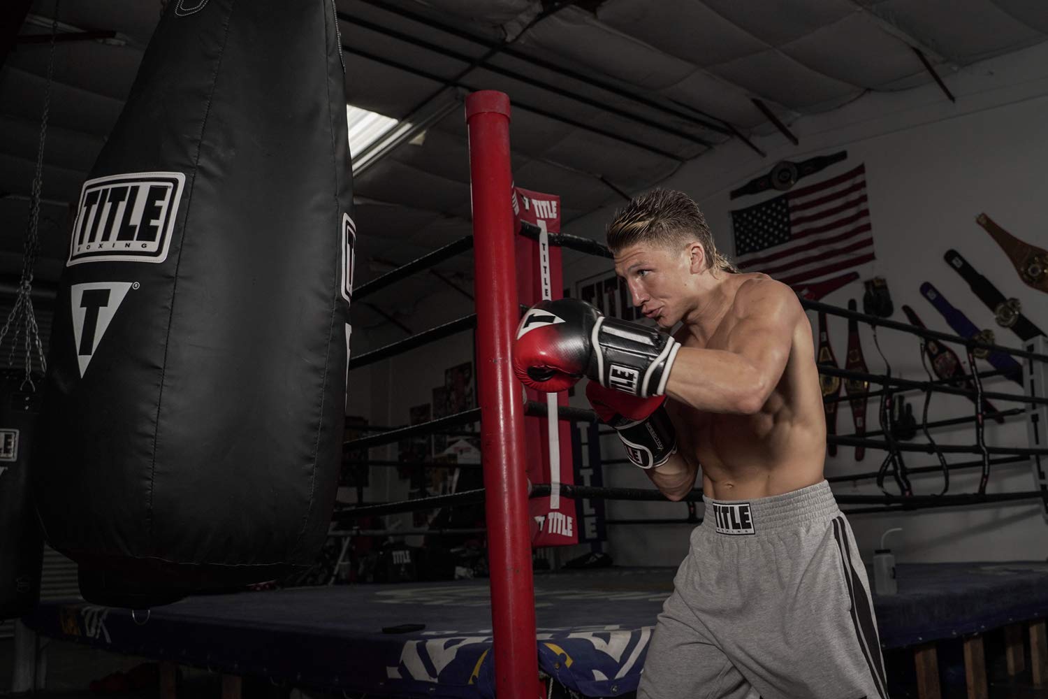 TITLE Boxing Speed-Trax Weighted Bag Gloves for Men - Premium Heavy Bag Training Gloves for Boxing, MMA, Kickboxing & Fitness Workouts - Improve Hand Speed & Power for Home Gym or Professional Training