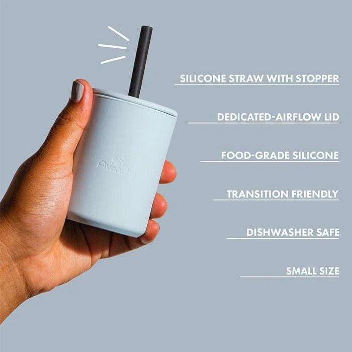 Avanchy Mini Silicone Cup & Straw - 6oz (177ml) BPA-Free Baby Sippy Cup for Toddlers - Perfect for Travel, Daycare & On-the-Go Snacks