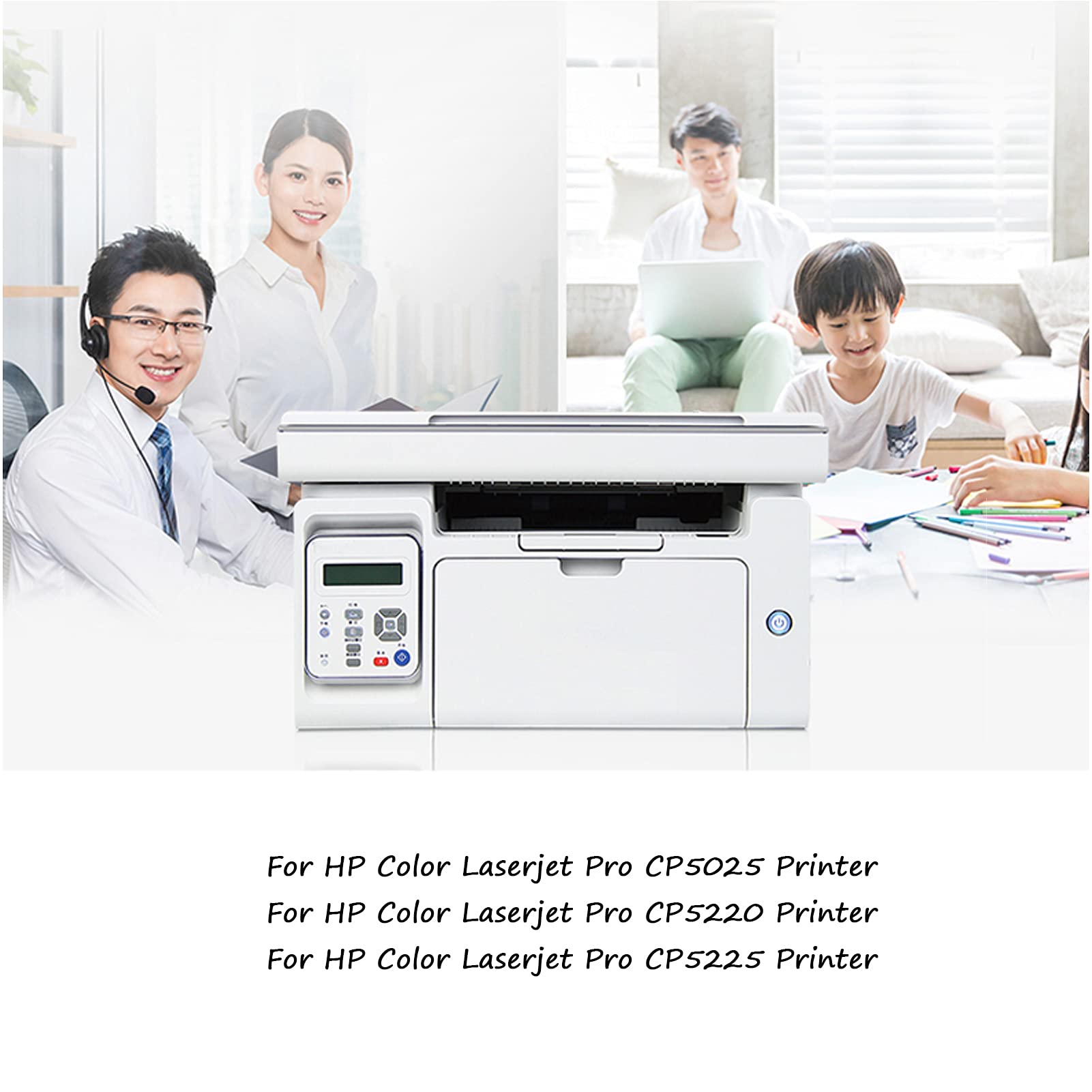 307A CE740A Compatible Toner Cartridge (with Chips) - 2-Pack Black Replacement for HP Color LaserJet Pro CP5225/CP5025/CP5220 Printers - High-Quality Clear Printing - Perfect for Office, Home & Small Business Use