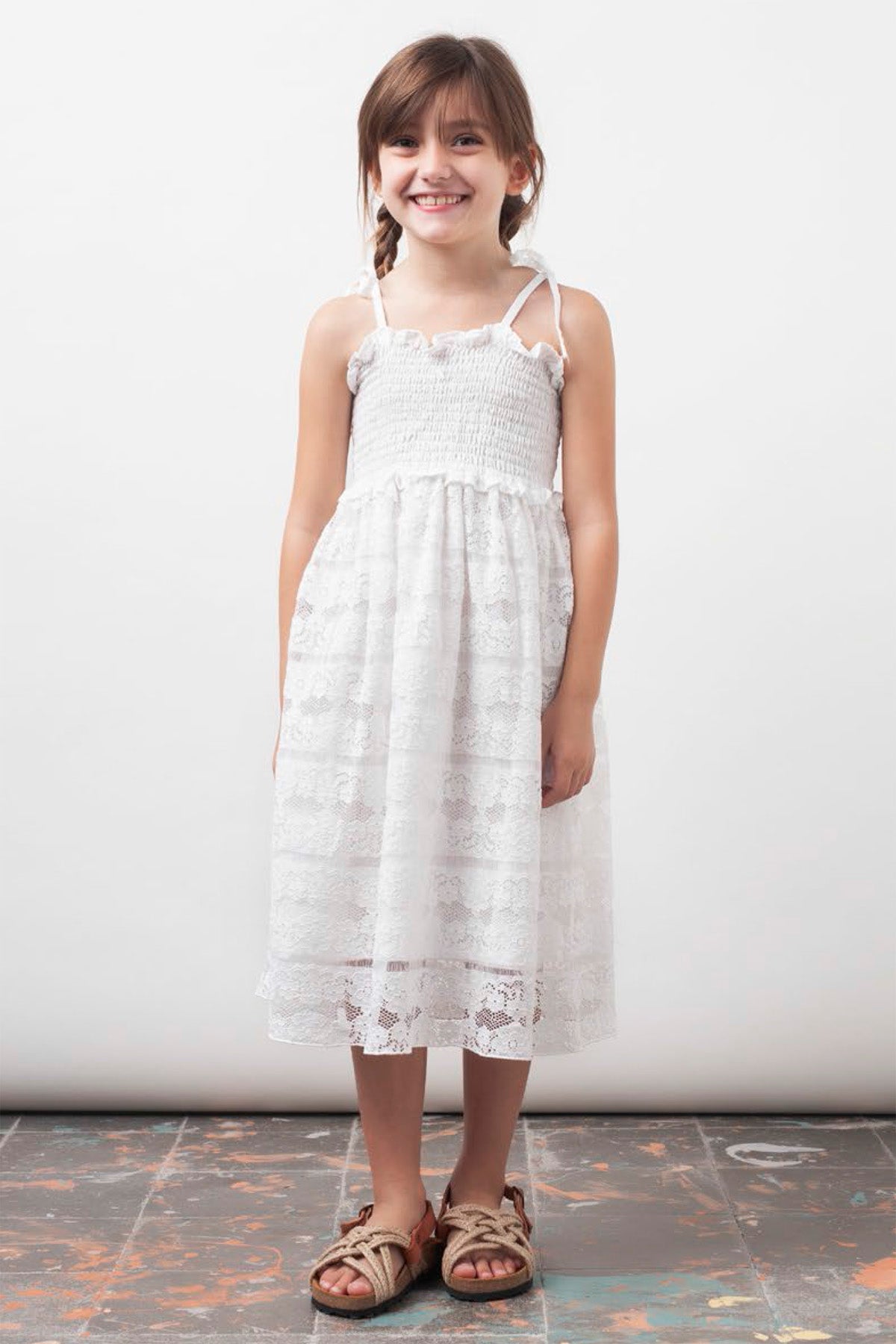 Vintage Lace Midi Dress for Girls - Elegant Floral Tocoto Party Dress for Weddings, Birthday Parties & Special Occasions
