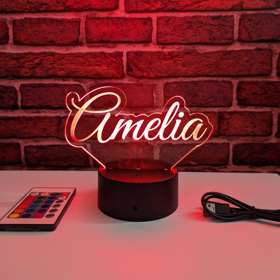 Custom LED Name Night Light - Personalized Acrylic Desk Lamp for Kids Room Decor | Bedside Nightlight, Nursery Lighting, Birthday Gift for Boys & Girls