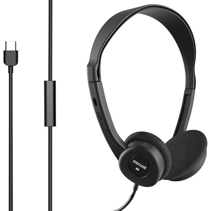 Maxell USB C Headphones with Inline Microphone - Noise Cancelling Earbuds for iPhone Android (3 Pack) - Perfect for Travel, Workouts & Online Meetings