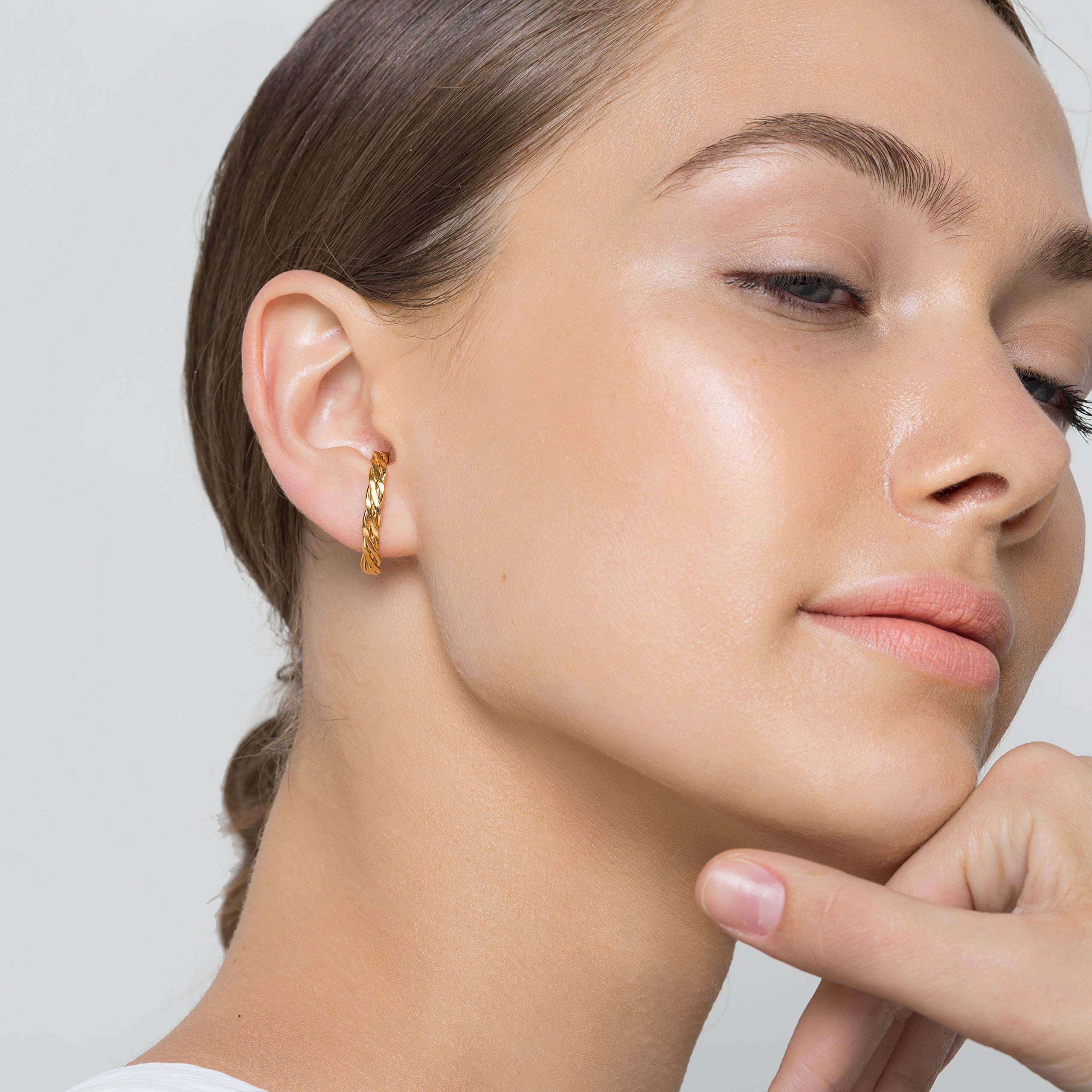 Handmade Sterling Silver & Gold Geometric Stud Earrings - Dainty Minimalist Hypoallergenic Huggie Earrings for Women | Perfect for Everyday Wear, Office & Special Occasions