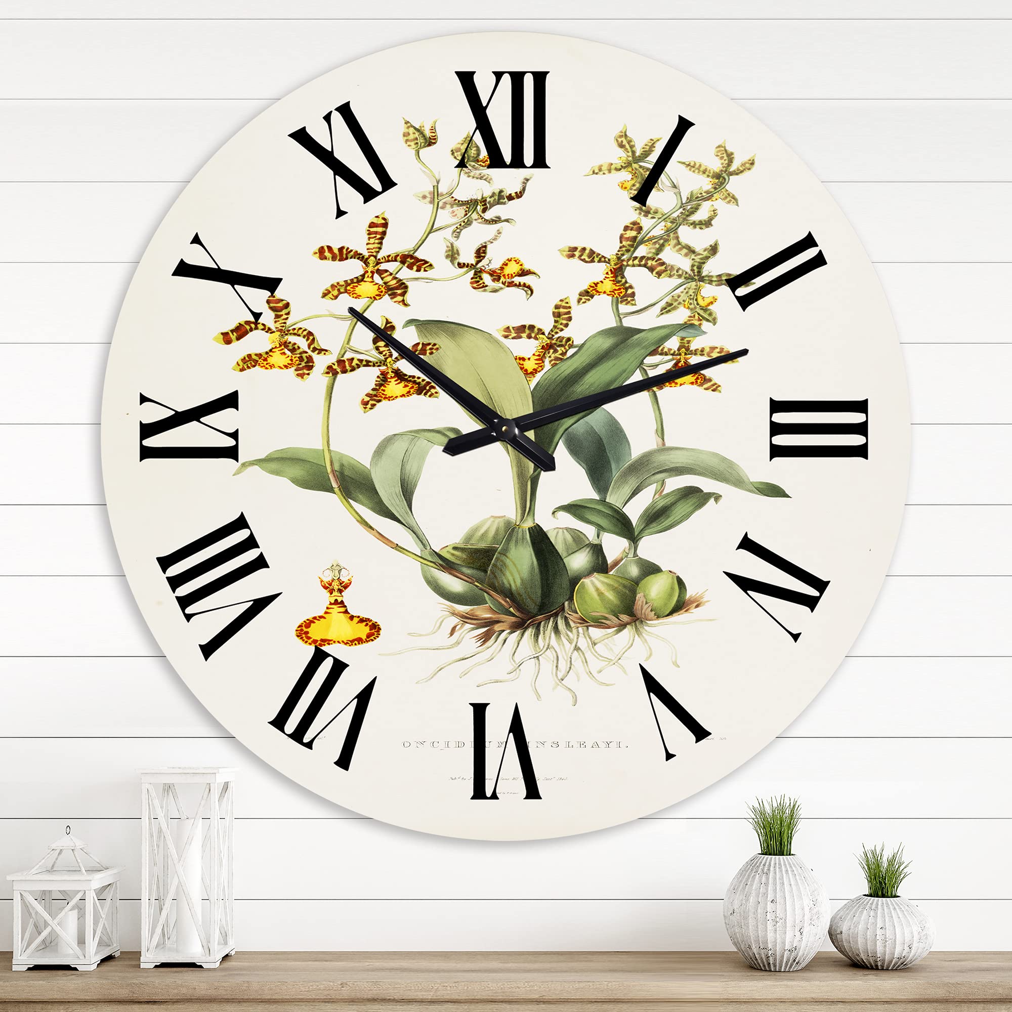 Vintage Floral Wall Clock - Large Traditional Botanical Clock for Home, Office & Living Room Decor | Perfect for Farmhouse, Bedroom & Kitchen Wall Decor