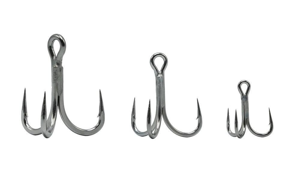 Mustad Jaw Lok 3X Strong Inline Treble Hooks for Bass Fishing - Saltwater & Freshwater Fishing Lures - Sharp Stainless Steel Hooks for Anglers