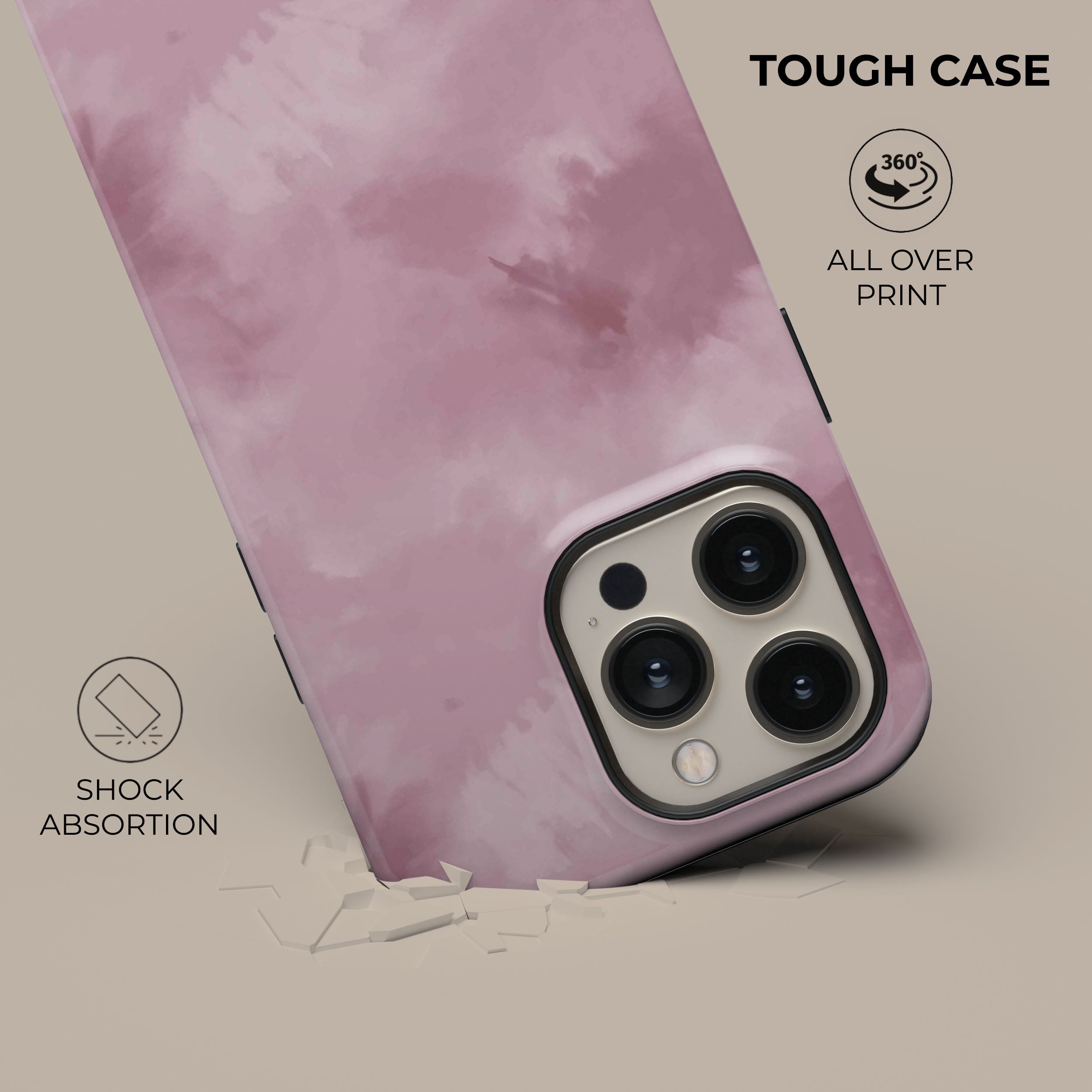 Trendy Pink Tie Dye Phone Case for iPhone & Samsung - Cute & Protective Cover for Everyday Use, Parties & Travel
