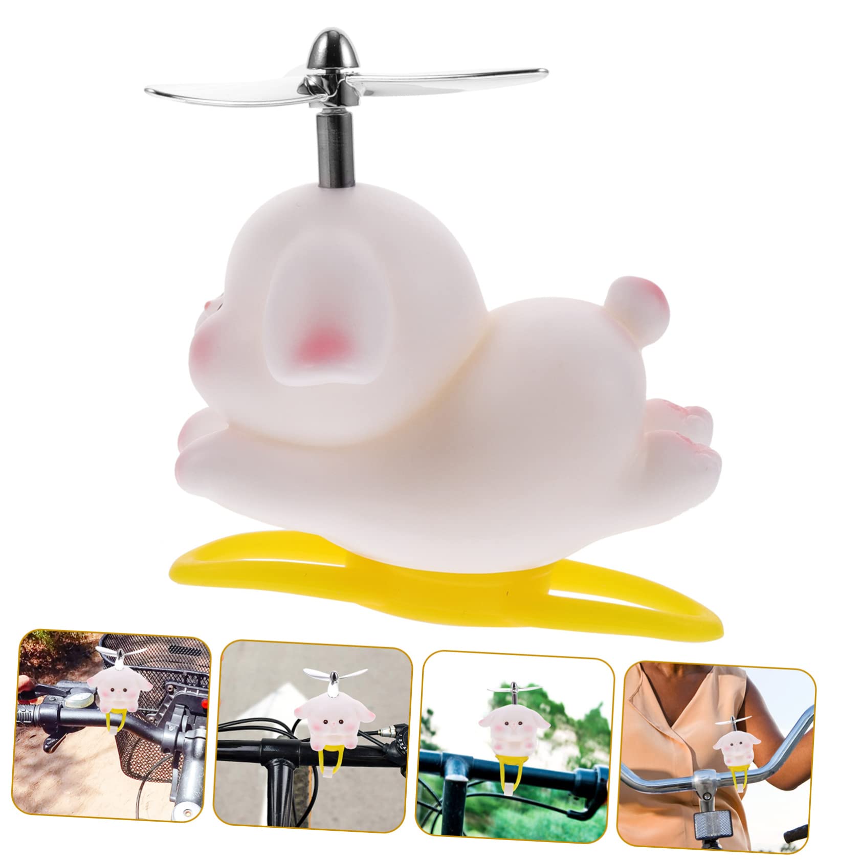 OHPHCALL White Vinyl Rabbit Doll Bike Bell - Cute Car Accessories & Auto Decor for Bicycles, Motorcycles, and Gift Giving