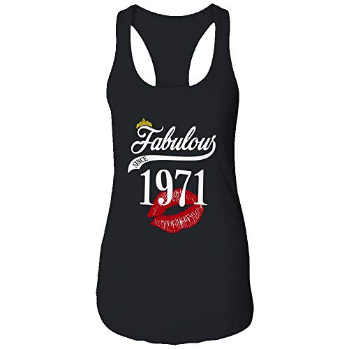 TeesReal Women's Vintage 1971 Birthday Gift Racerback Tank Top - Perfect for Casual Wear, Parties & Celebrations