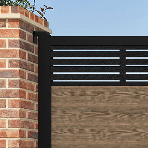 Premium Teak Classic Aspen Straight Top Driveway Gate with Screen - Perfect for Home Security, Privacy, and Curb Appeal Enhancement