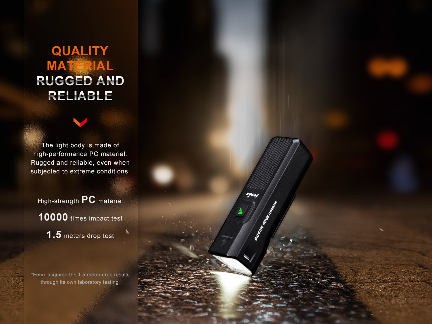 Fenix BC15R Ultra Bright 1000 Lumens Rechargeable Bike Light - Waterproof Cycling Headlight for Night Riding, Commuting & Mountain Biking