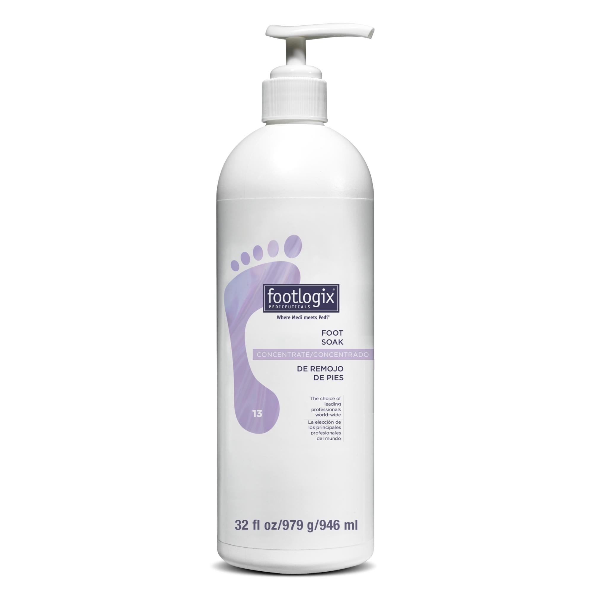 Footlogix Foot Soak Concentrate - Moisturizing & Exfoliating Foot Treatment for Dry Cracked Feet - Perfect for Pedicures, Spa Days & At-Home Foot Care