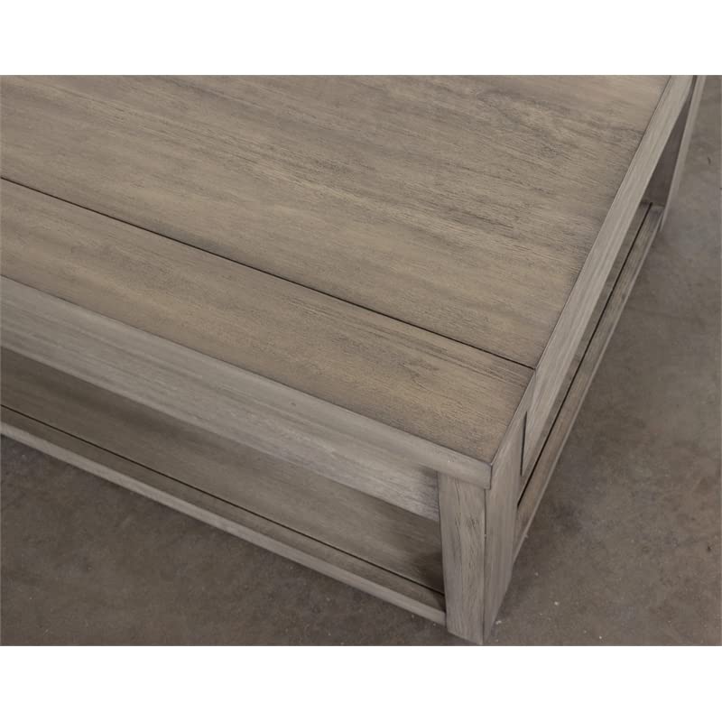 Riverside Furniture Riata Modern Contemporary Wood Coffee Table in Gray Wash - Stylish Living Room Centerpiece for Home Decor