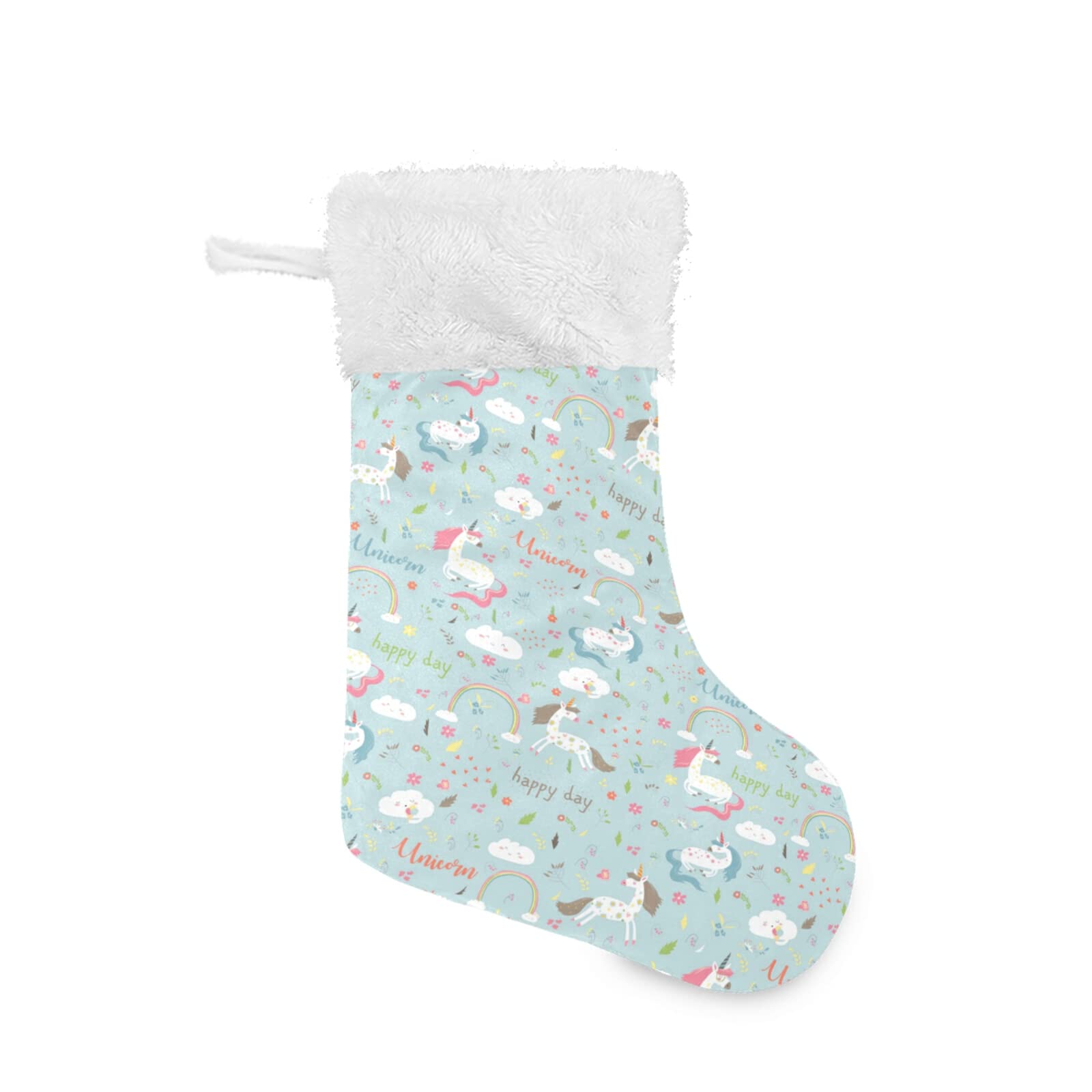 One Bear & Flower Rainbow Unicorn Christmas Stockings - 17
