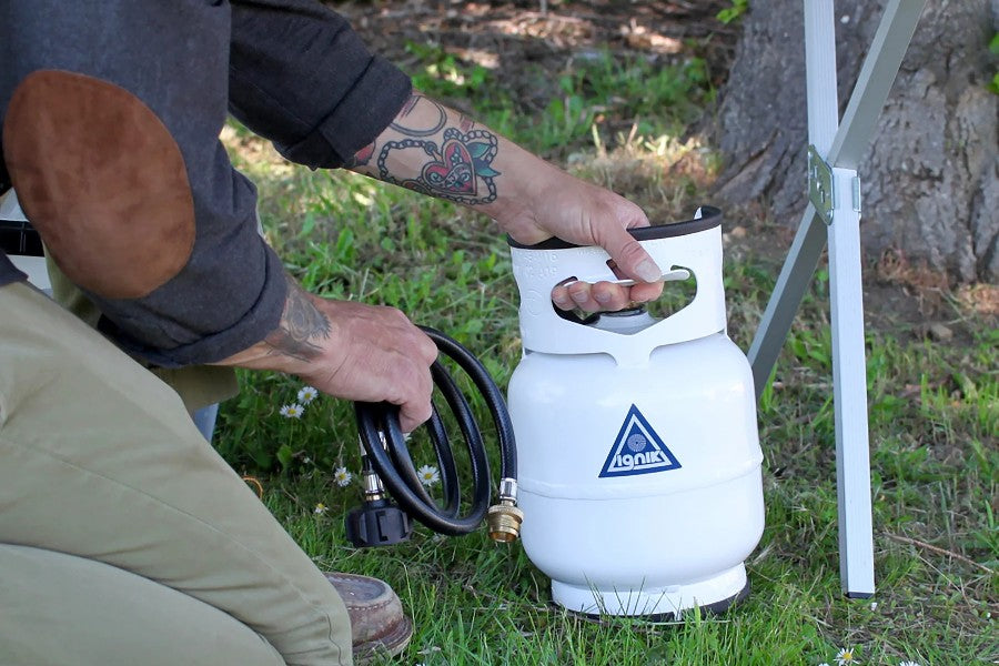 Ignik Outdoors 10 lb Propane Gas Growler Tank - Portable Fuel Canister for Camping, Grilling & Outdoor Cooking