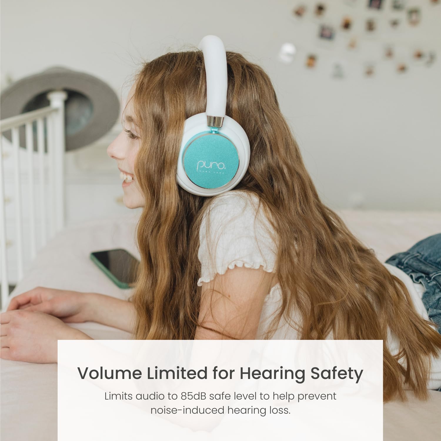 Puro Sound Labs BT2200s Plus Volume Limited Kids’ Bluetooth Headphones - Safe Wireless Headset for Children with 85dB Volume Limit, Lightweight & Comfortable (Teal) - Perfect for School, Travel, and Online Learning