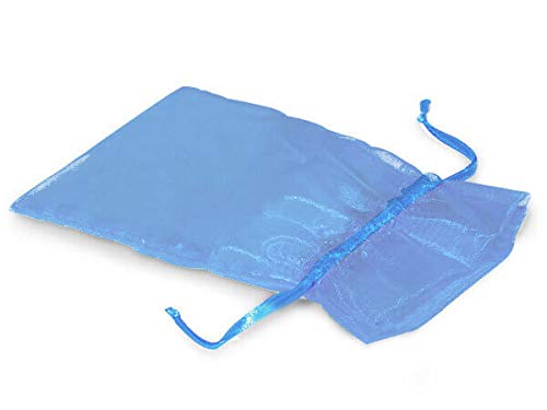 10 Pack Denim Blue Organza Favor Bags 3x4 Inches - Perfect for Wedding Favors, Party Gifts, Jewelry Packaging, Soap & Candle Wrapping, Cosmetic Sachets - Elegant Basket Stuffers for Special Occasions
