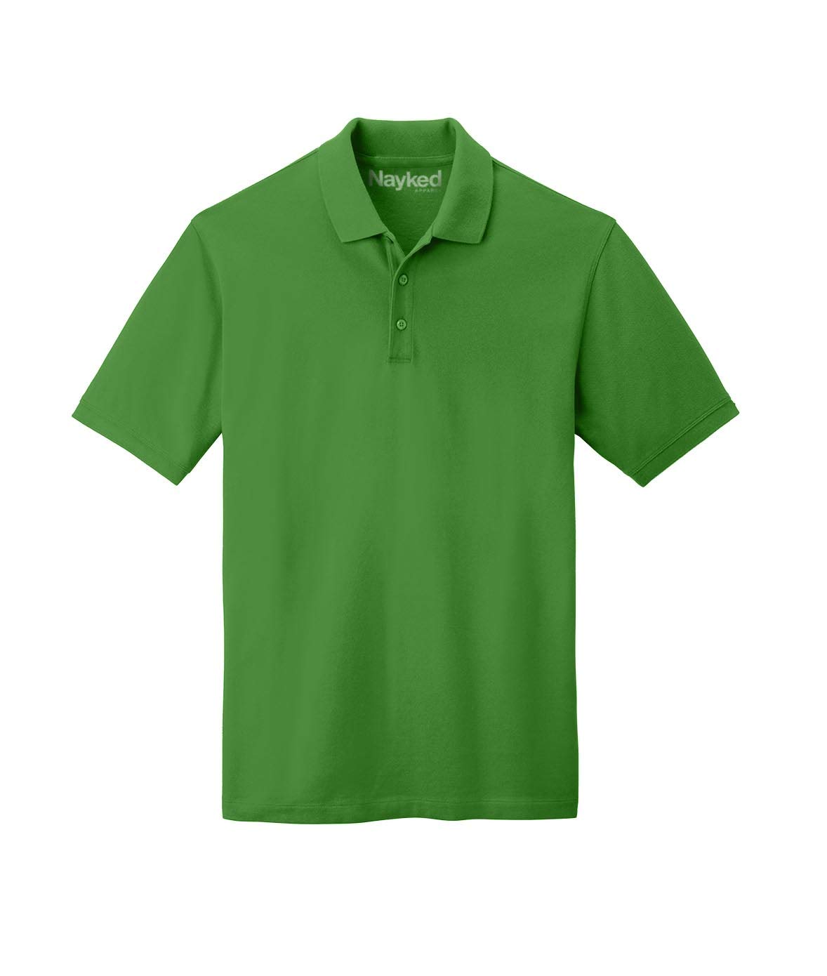 Nayked Apparel Men's 100% Cotton Pique Polo Shirt - Comfortable Casual Short Sleeve Button Down Shirt for Golf, Office & Everyday Wear