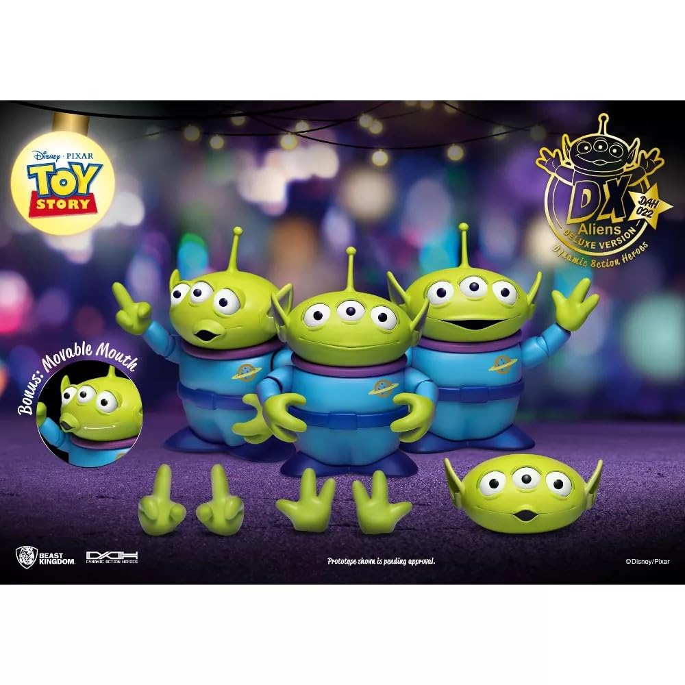 Beast Kingdom Toy Story Alien DAH-022DX Dynamic 8ction Heroes Action Figure 3-Pack - Collectible Toy for Disney Pixar Fans, Perfect for Display & Play | Great Gift for Kids & Collectors