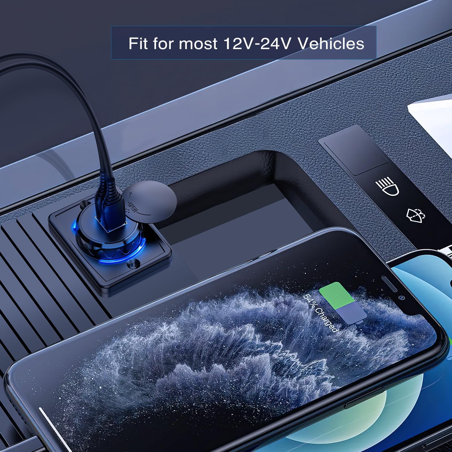 12V 24V Dual USB Car Charger 3A Fast Charging Port - Perfect for Road Trips, Travel & Truck Use