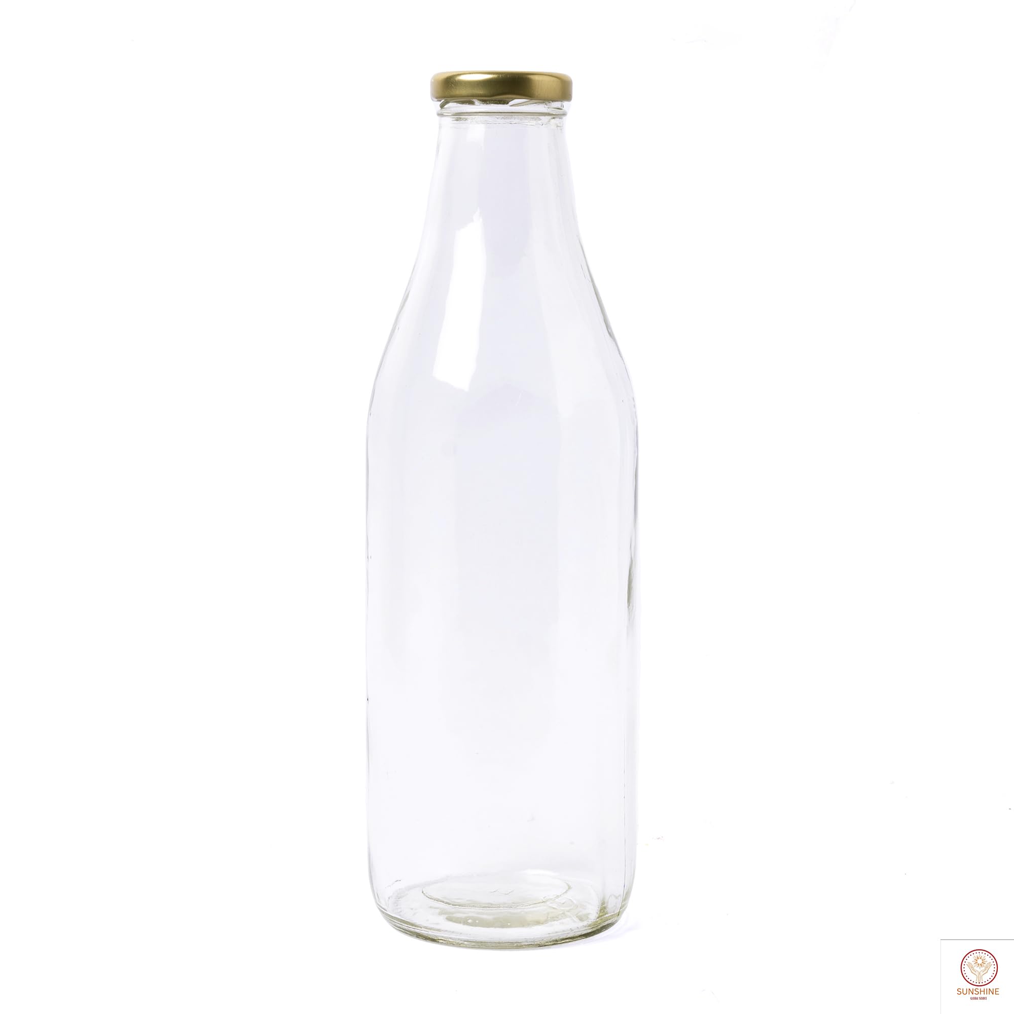Sunshine Leak-Proof Airtight Glass Bottles 1000ml (2-Pack) - BPA-Free Reusable Beverage Containers for Juice, Milk, Water | Ideal for Fridge Storage, Travel & Daily Hydration