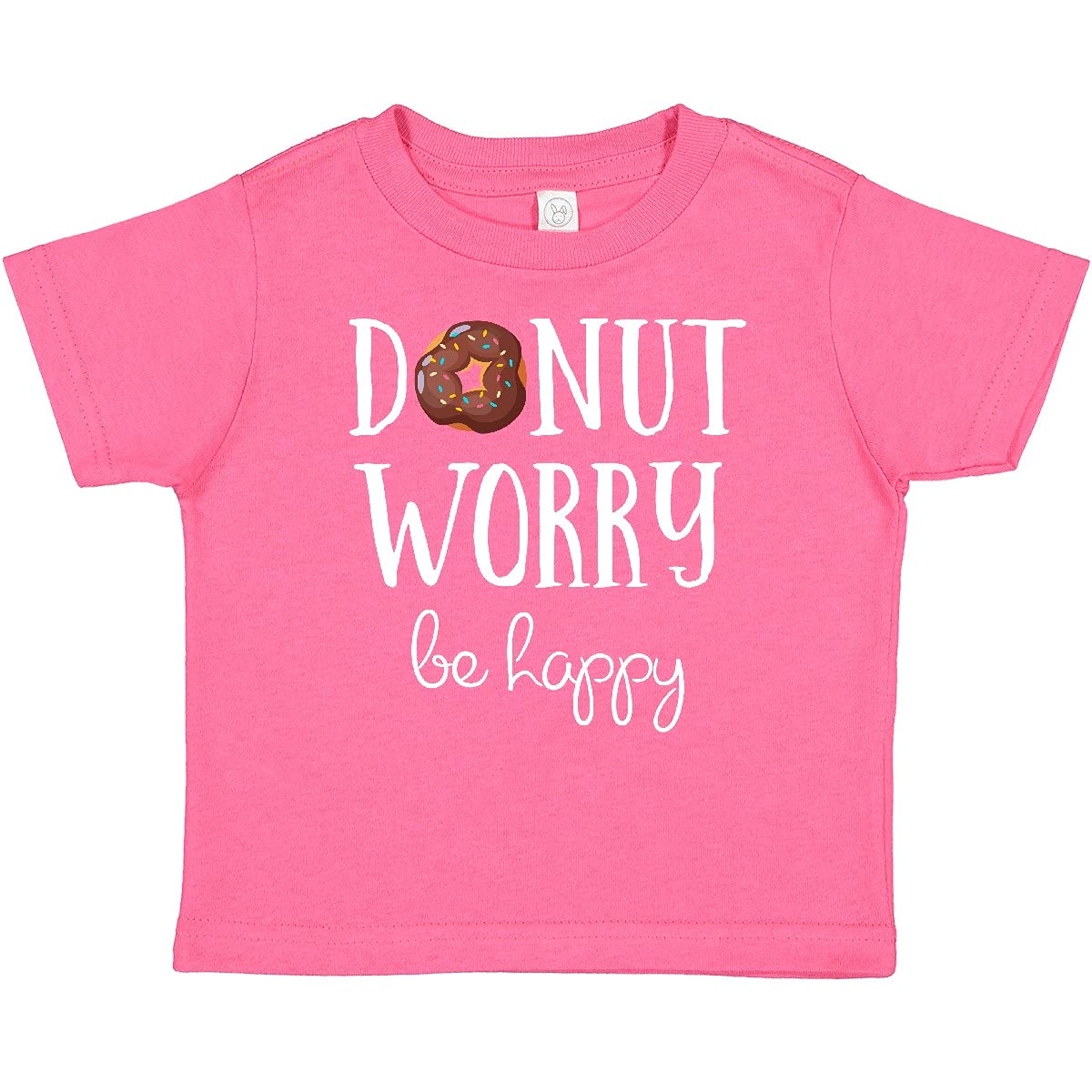 Inktastic Donut Worry Be Happy Baby T-Shirt - Cute Graphic Tee for Toddlers & Infants - Perfect for Playdates, Birthday Parties & Family Photos