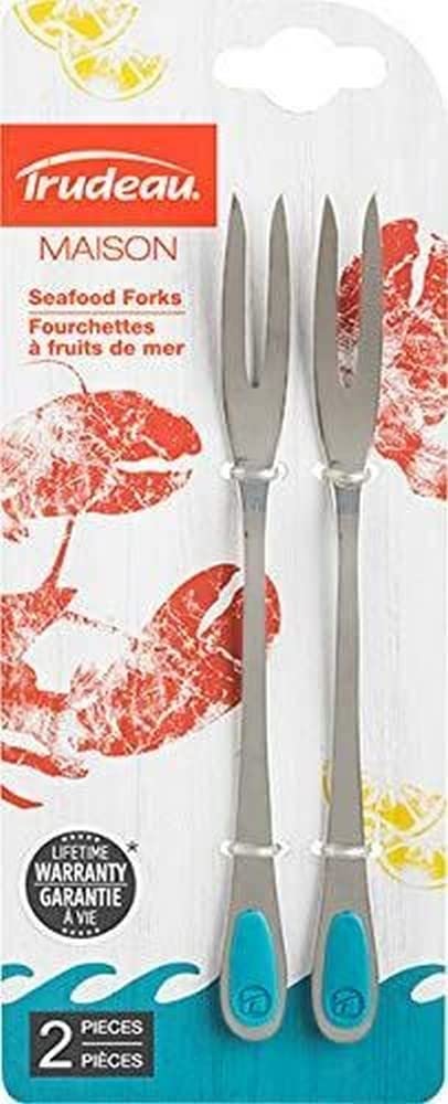 Premium Stainless Steel Seafood Forks - Set of 6 - Elegant Tropical Design - Perfect for Seafood Boils, Crab Legs, Lobster & Dinner Parties