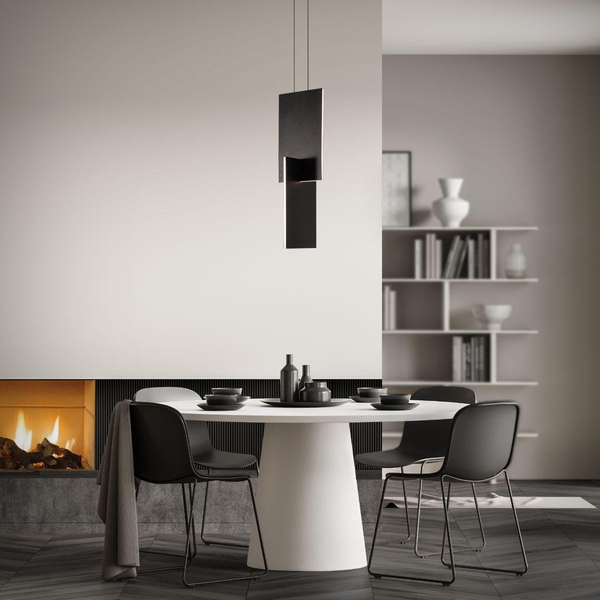 Amari 58 LED Modern Pendant Light - Black Finish for Kitchen Island, Dining Room & Living Room Lighting