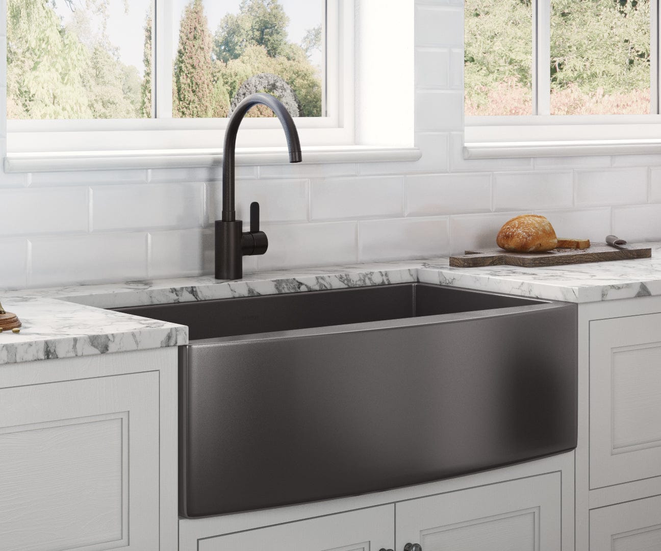 Ruvati Terraza 33-Inch Undermount Stainless Steel Kitchen Sink with Bottom Grid - RVH9733BL | Perfect for RV, Camper, Tiny Homes & Modern Kitchens