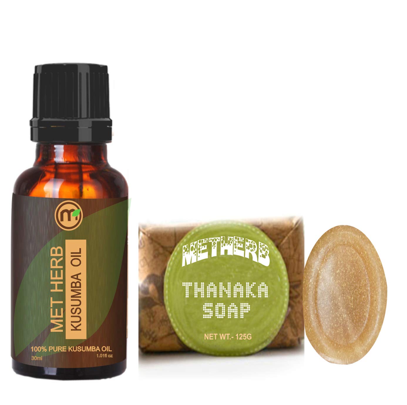 **Organic Safflower Essential Oil 30ml with Natural Thanaka Soap 125g - Pure Aromatherapy & Skincare for Relaxation & Glowing Skin**    *(Use for massage, bath, facial care & stress relief - Perfect for spa, home & travel)*