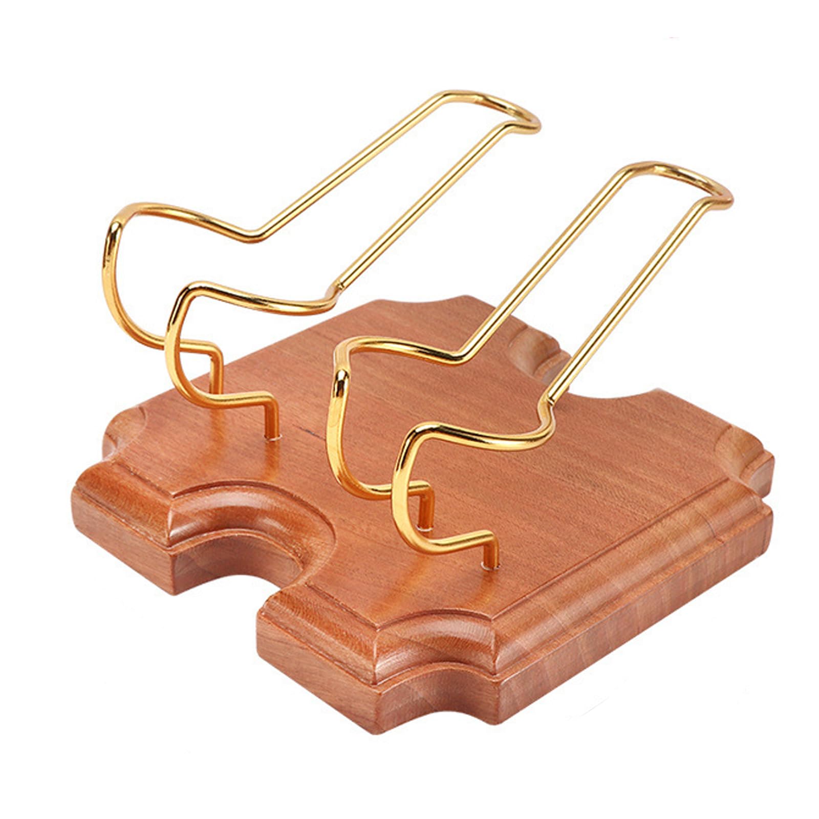 Premium Dual Wooden Tobacco Pipe Stand Holder with 2 Metal Slots - Elegant Pipe Display & Storage for Home, Office, or Smoking Lounge - Perfect Gift for Pipe Collectors & Enthusiasts
