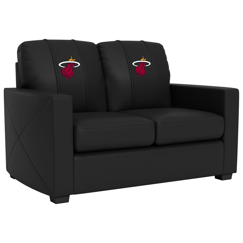 Miami Heat Logo Loveseat - Comfortable Small Couch for Living Room, Game Room & Sports Fan Decor - Perfect for Watching Games & Relaxing