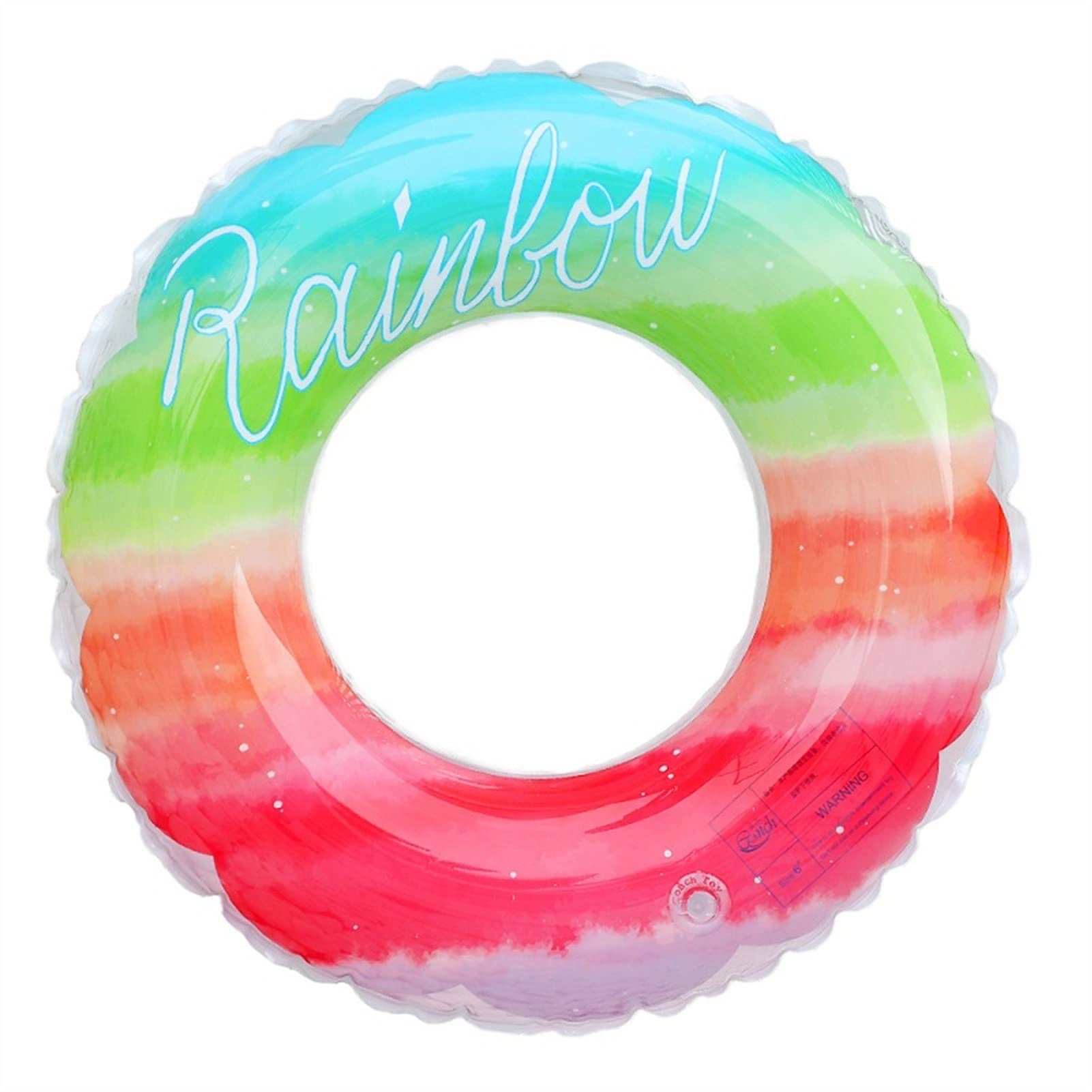 OFUNGO Rainbow Swimming Ring - Inflatable PVC Rubber Float Seat for Kids & Adults - Summer Beach Pool Party Toys - Fun Water Activities for Swimming, Relaxing & Play (Size: 70cm)