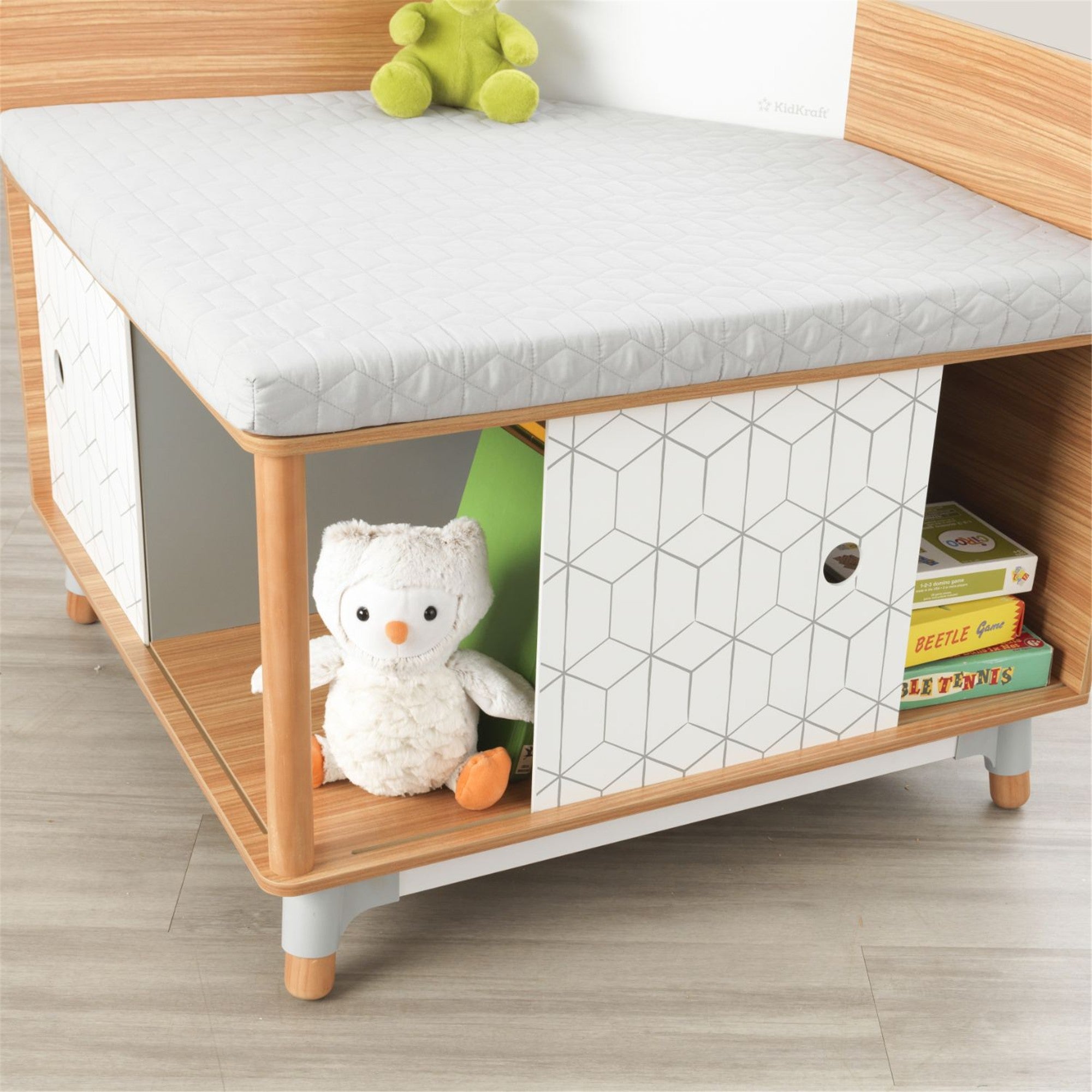 KidKraft Mid Century Modern Kids Corner Reading Nook - Cozy Book Nook for Children's Bedroom, Playroom or Classroom Reading Area