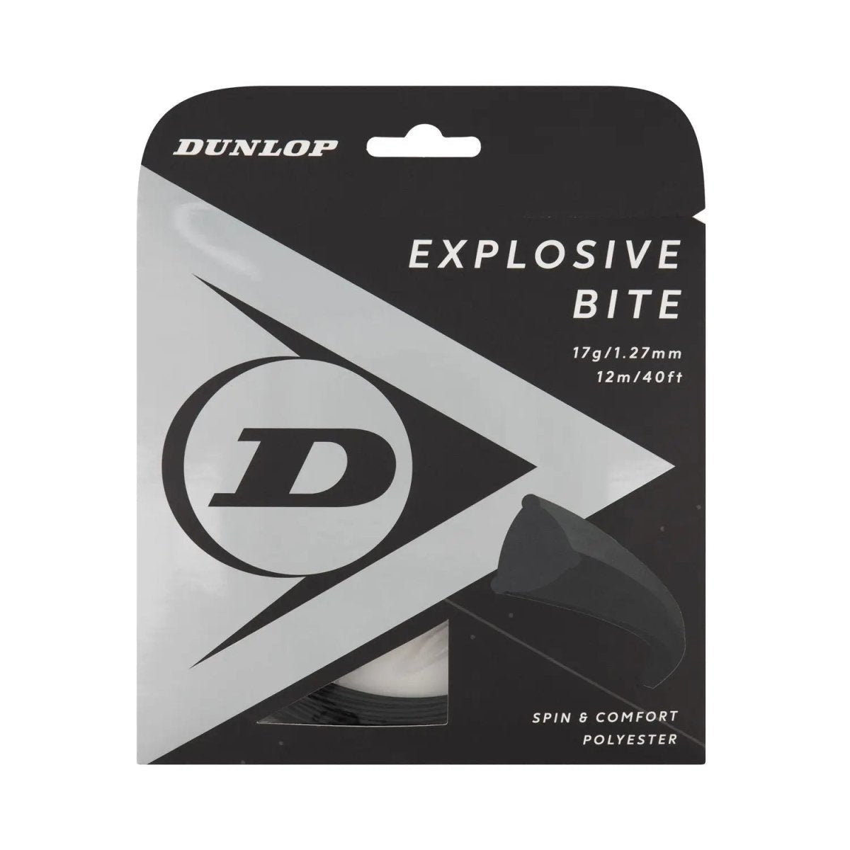 Dunlop Explosive Bite 17 Tennis String - High Performance Polyester String for Power & Spin | Perfect for Competitive Players & Tournament Play