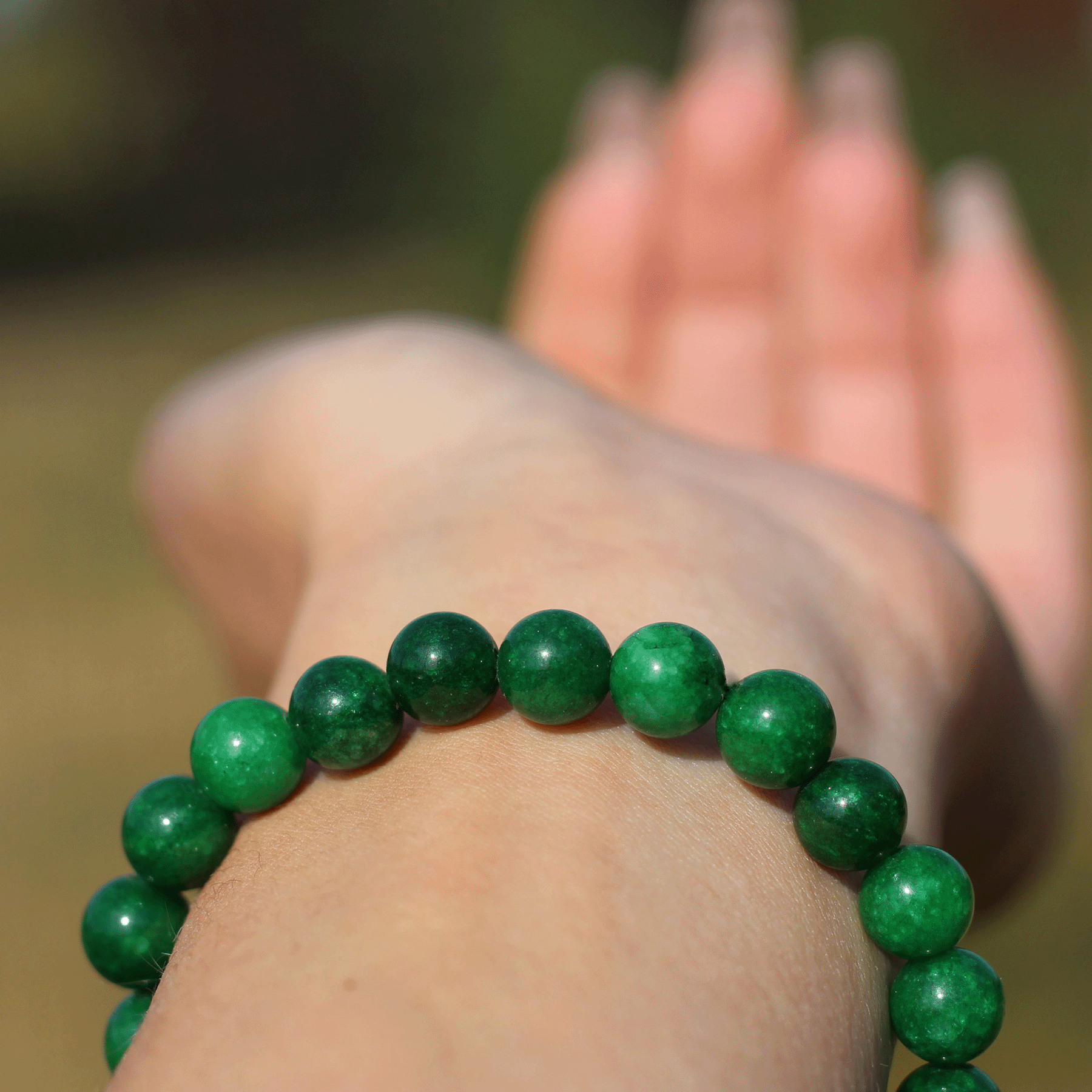 Natural Green Jade Stone Bracelet for Women - Handmade Healing Crystal Jewelry for Meditation, Yoga & Positive Energy