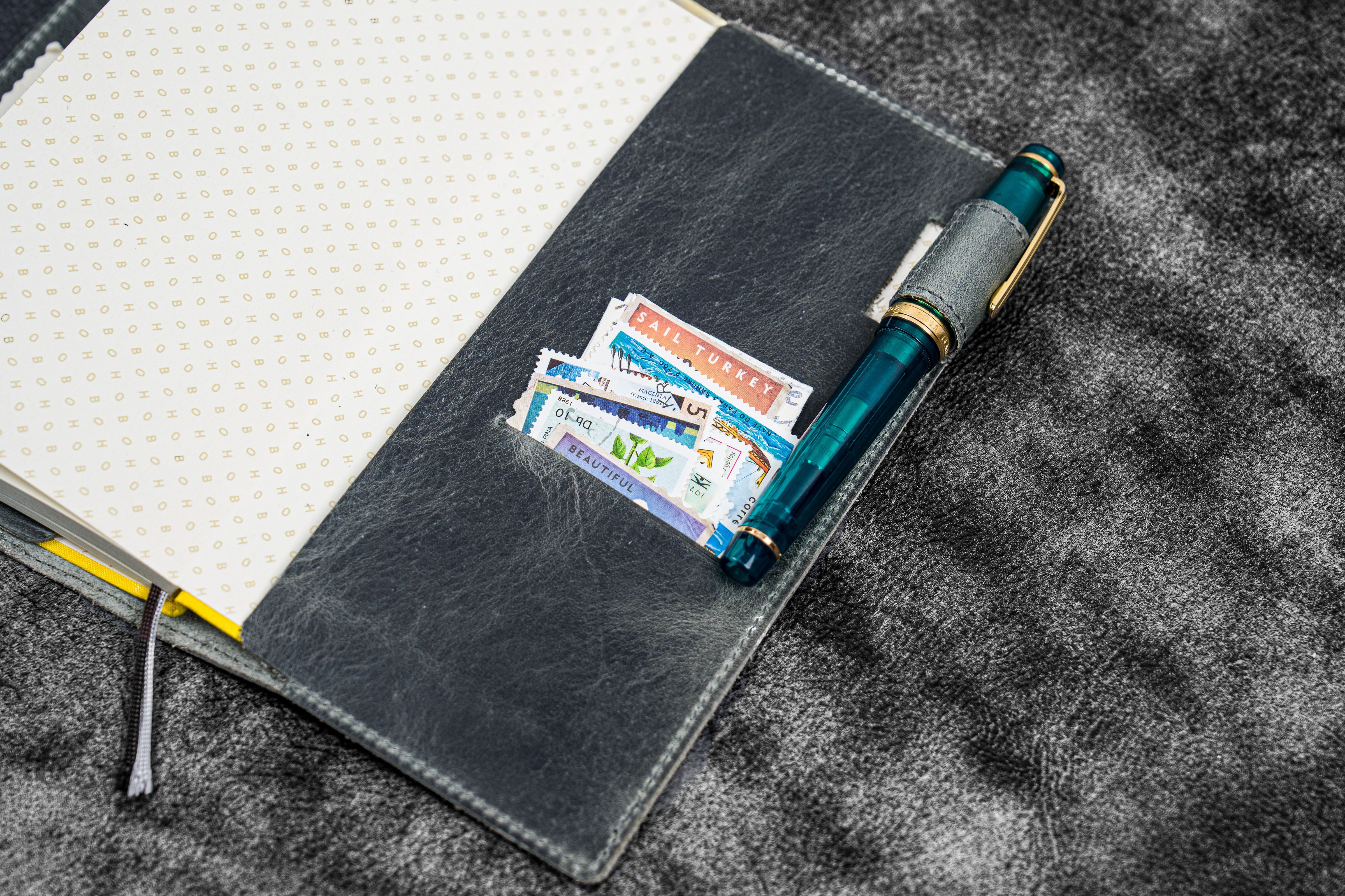 Premium Leather Slim Hobonichi Weeks Planner Cover - C.H. Smoky - Stylish & Durable Organizer for Daily Planning, Journaling & Productivity (Office, School, Travel)