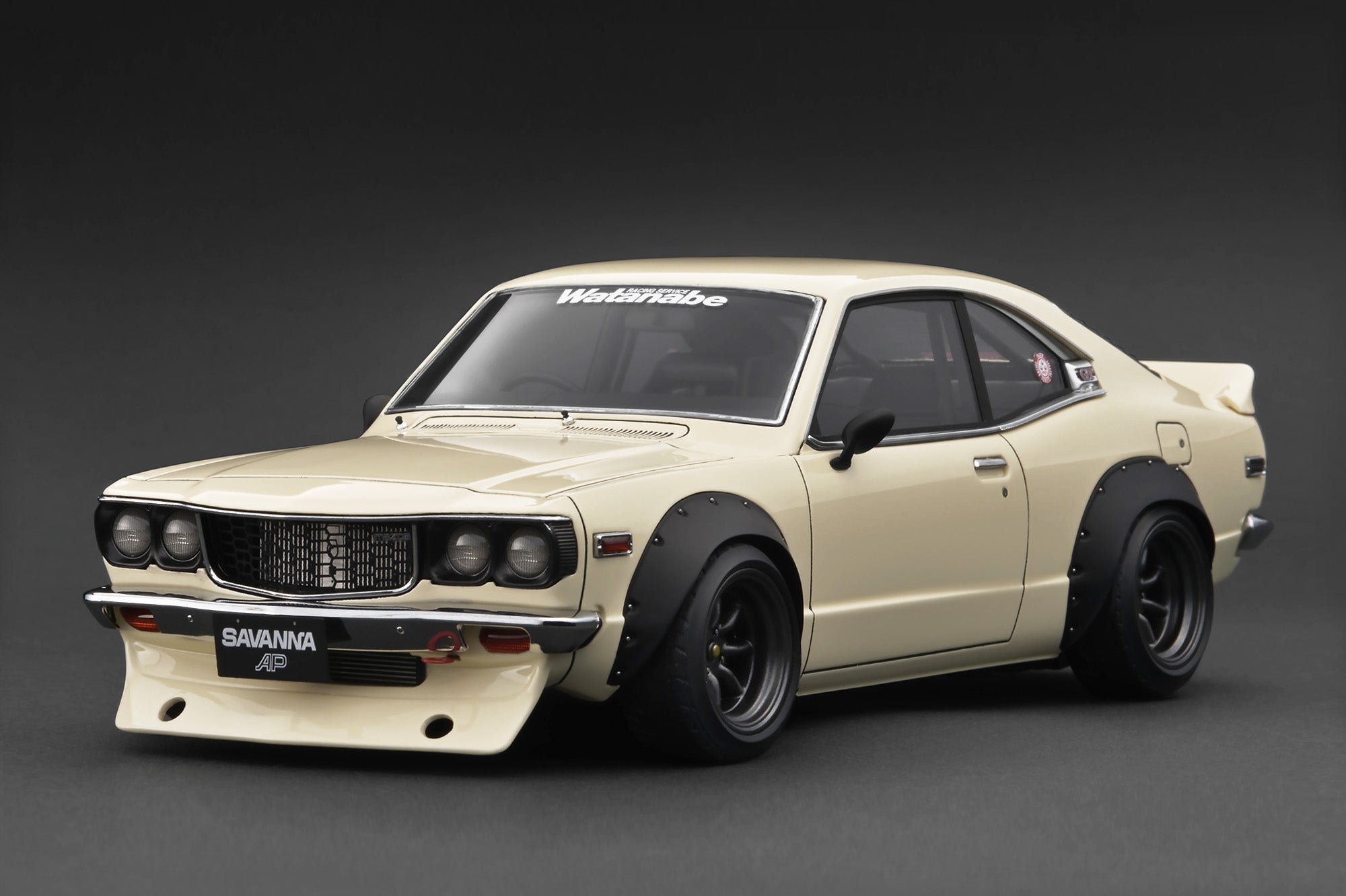 PREORDER - Ignition Model 1:18 Scale Mazda Savanna RX-3 (S124A) Semi Works White Diecast Car - Collectible Display Model for Car Enthusiasts & Japanese Classic Racing Fans