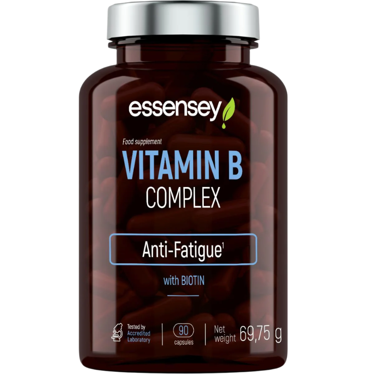 Essensey Vitamin B Complex 90 Capsules - Supports Energy, Metabolism & Brain Health - Daily Supplement for Men & Women - Perfect for Busy Lifestyles & Active Professionals