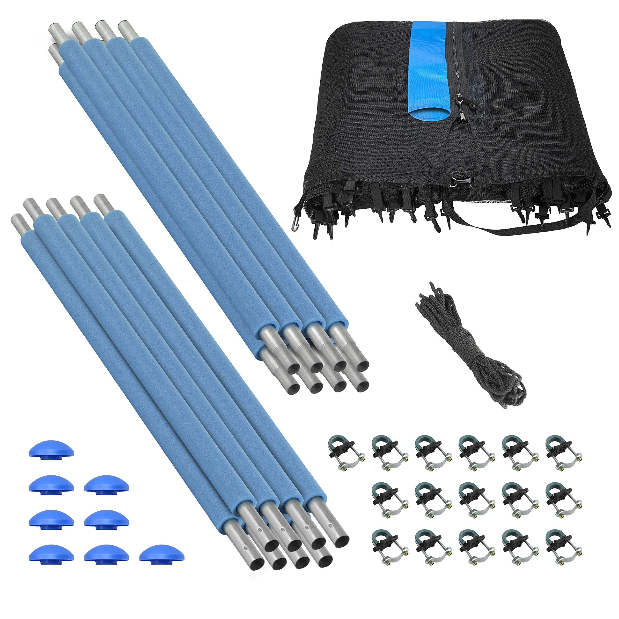 Trampoline Safety Net Enclosure Replacement Set - Universal Fit for Most Brands | Includes Durable Net, Steel Poles & Hardware | Perfect for Backyard Jumping, Kids Play & Outdoor Exercise