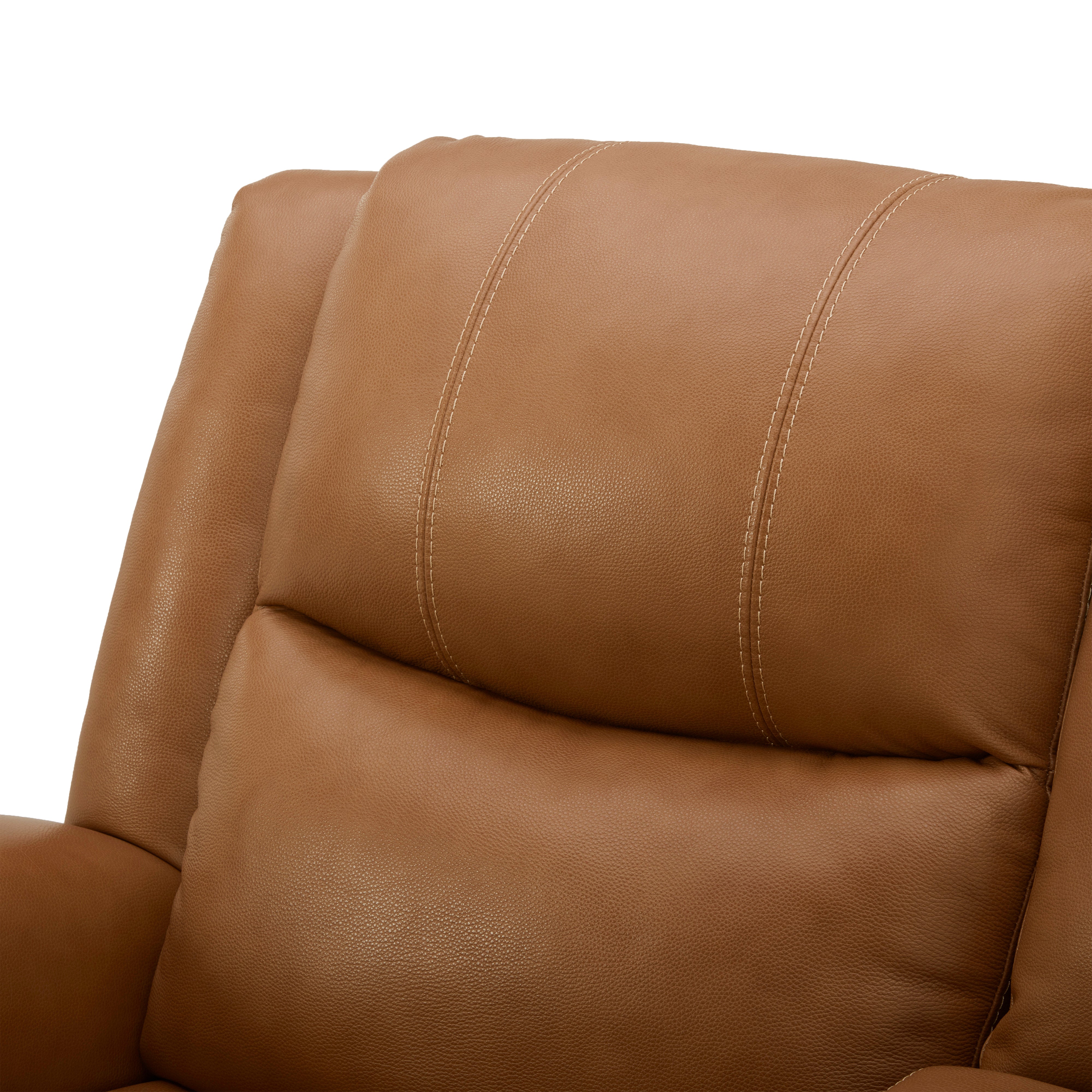 Roundhill Furniture Cozura Genuine Leather Power Dual Reclining Sofa - 3-Seater Living Room Couch with USB Charging for Home Theater & Family Relaxation